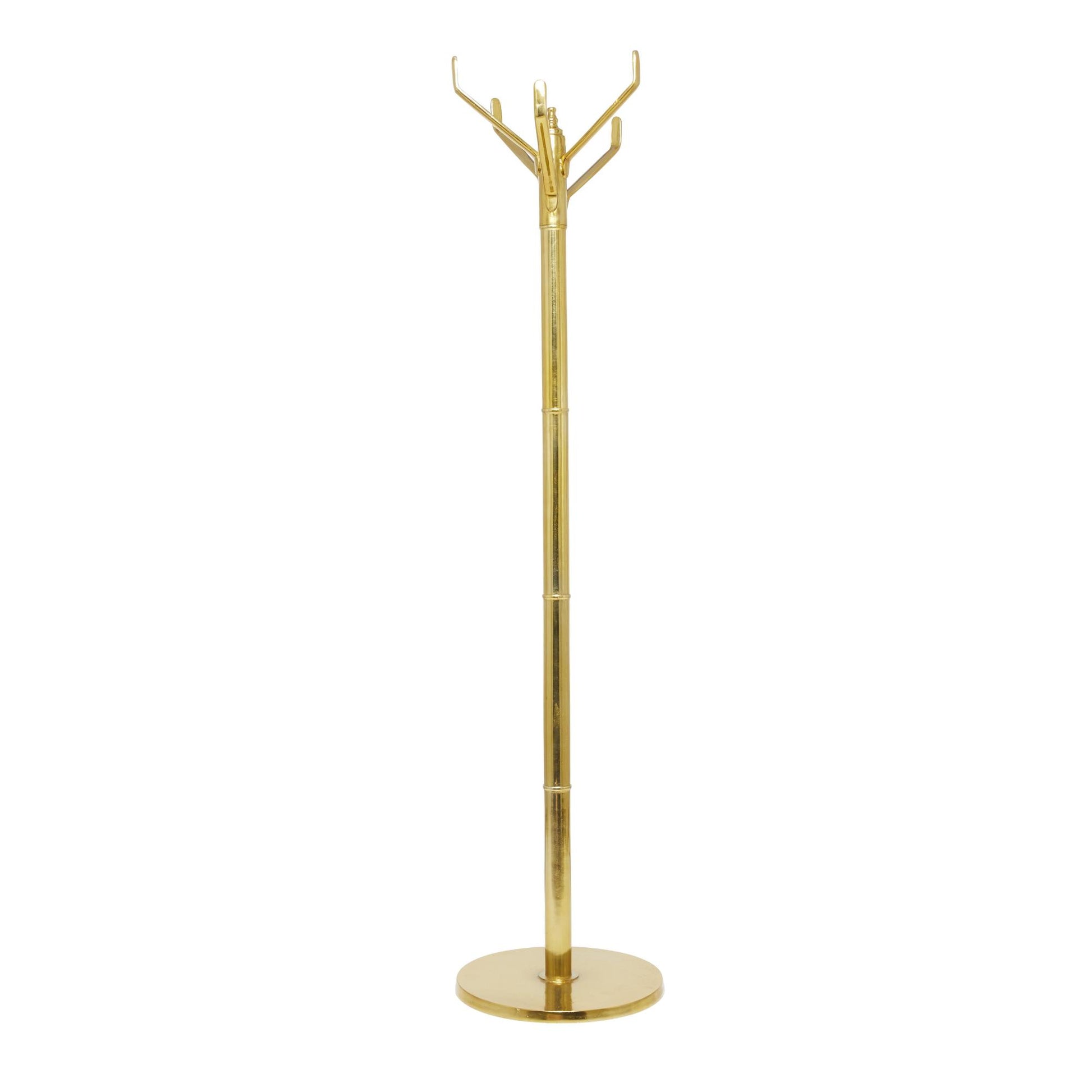 Aluminum Metal Sleek 4 Hook Freestanding Coat Rack