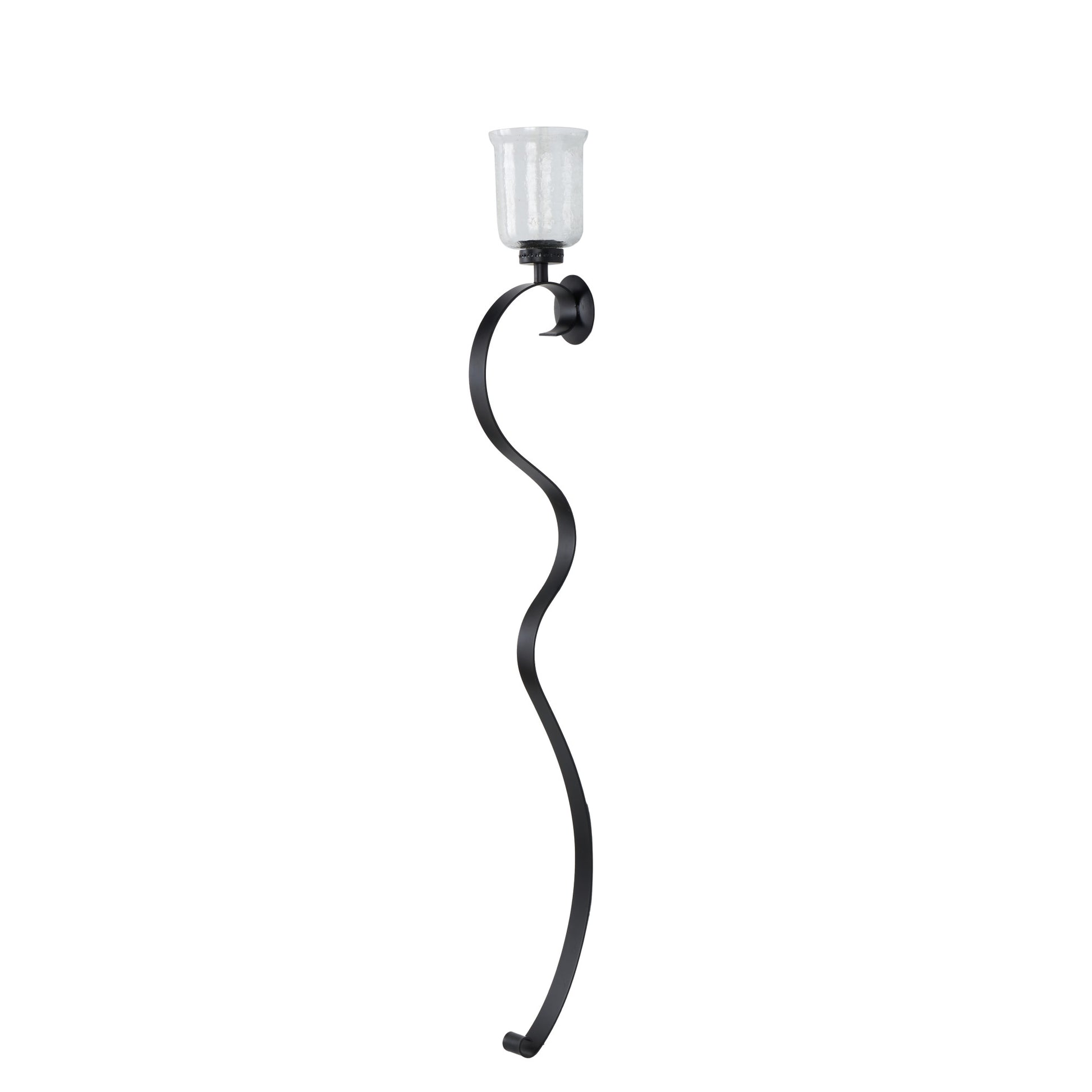 Scroll Black Metal Handmade Pillar Indoor Outdoor Wall Sconce