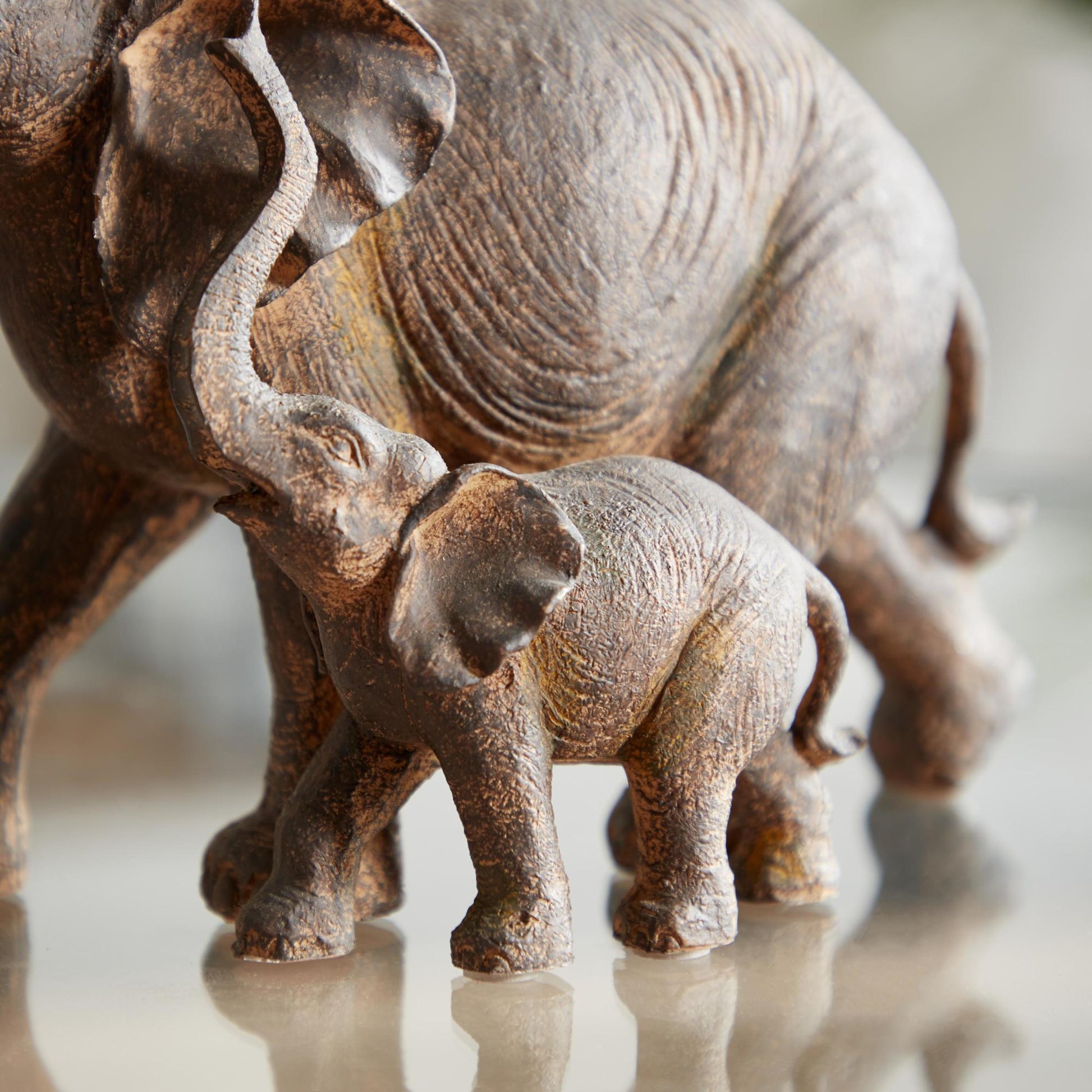 Elephant Brown Polystone Decorative Sculpture