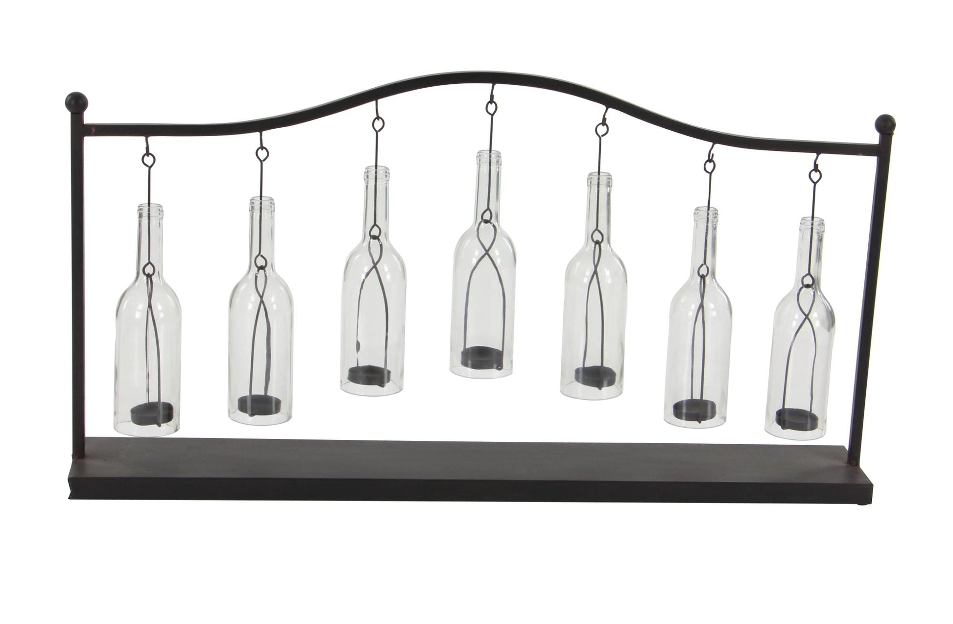 Black Metal Hanging Bottle Decorative Indoor Outdoor Candle Lantern