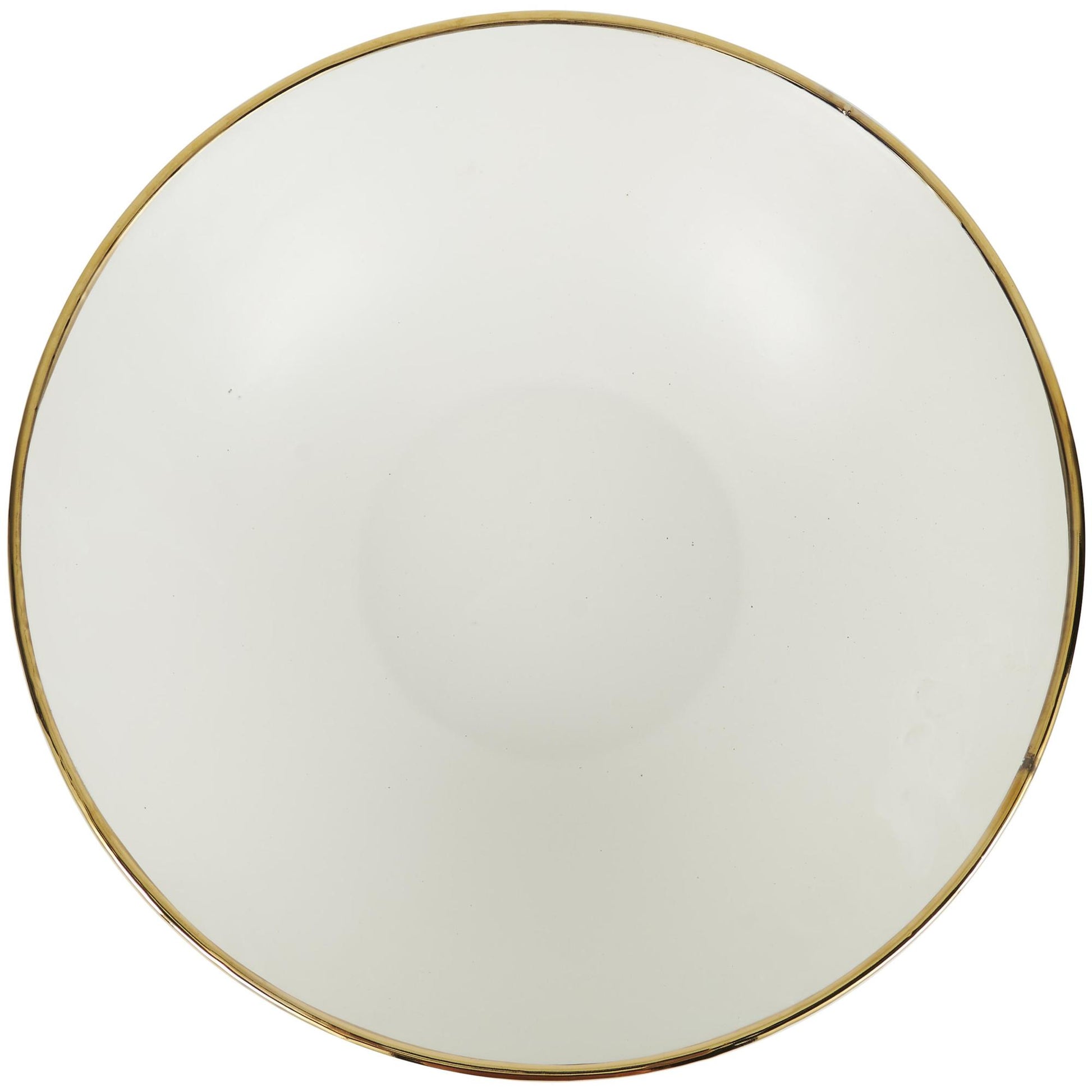 CosmoLiving by Cosmopolitan Abstract Ceramic Large Decorative Bowl with Abstract Gold Melting Drips