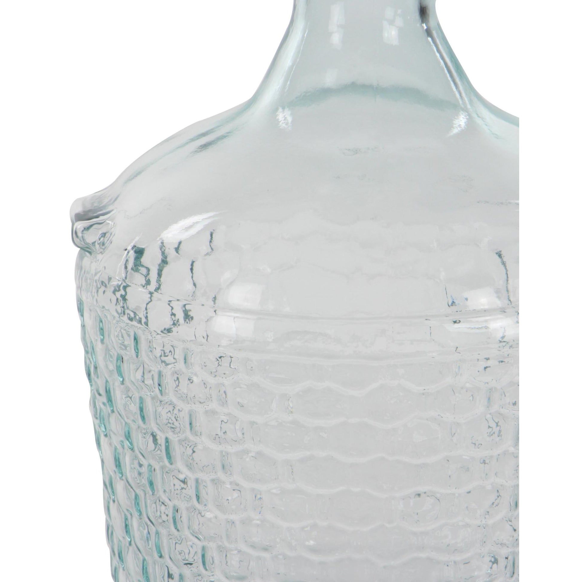 Recycled Glass Handmade Spanish Bottle Decorative Vase with Cabernet and Scroll Design 12" x 12" x 17"