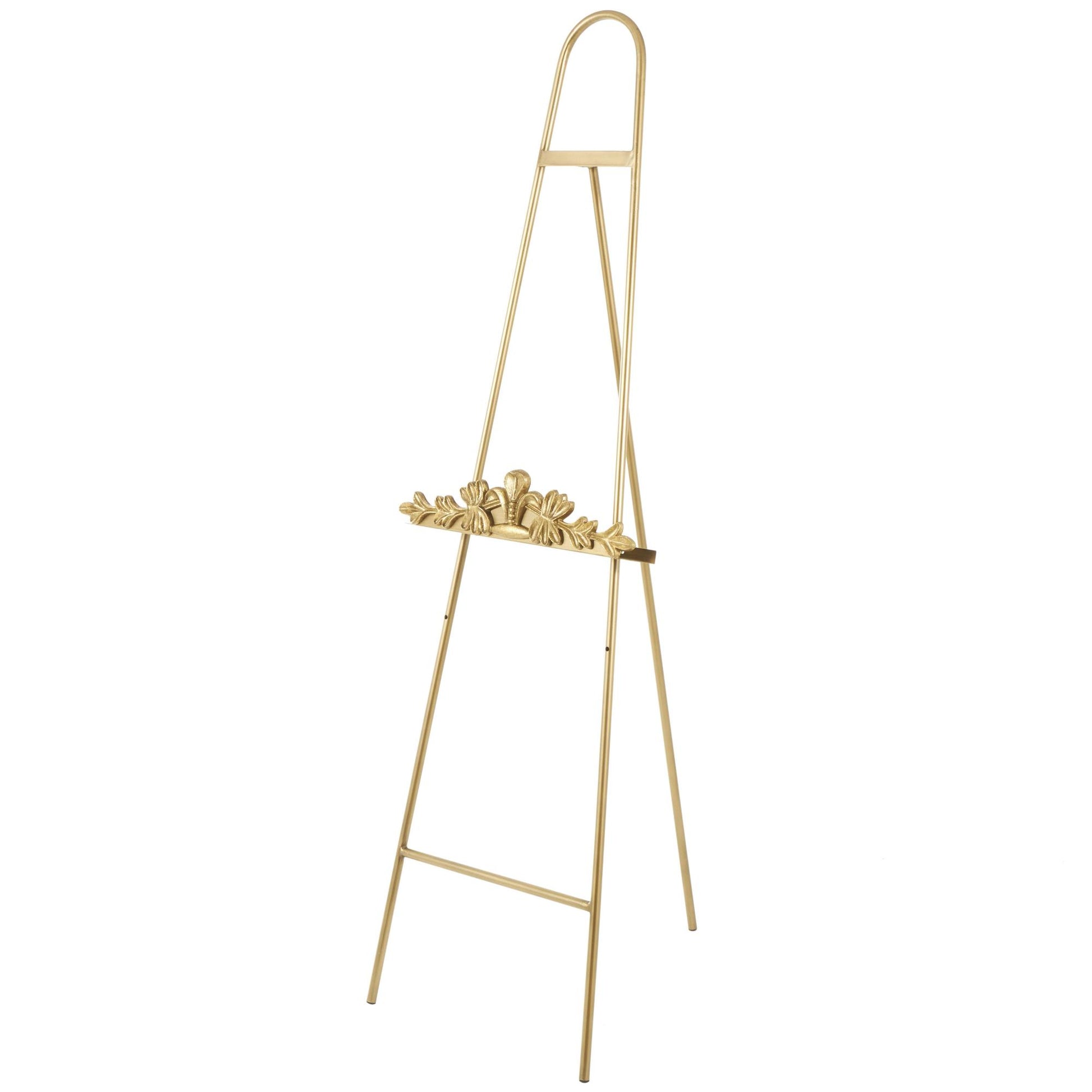 Gold Metal Arched Foldable Display Easel with Vine Emblem