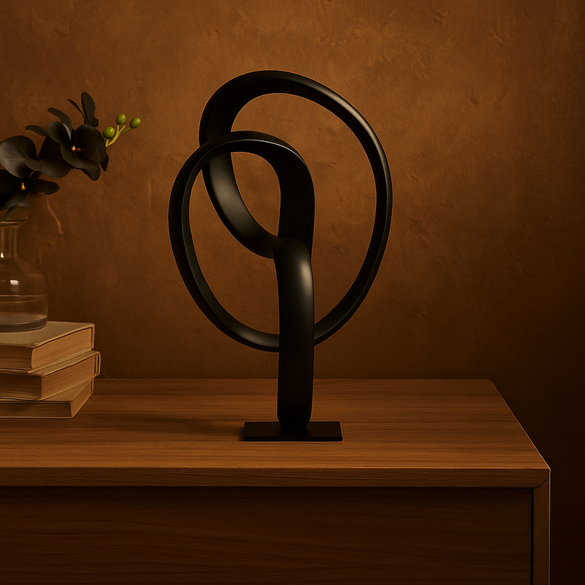 Abstract Dark Gray Aluminum Metal Decorative Sculpture
