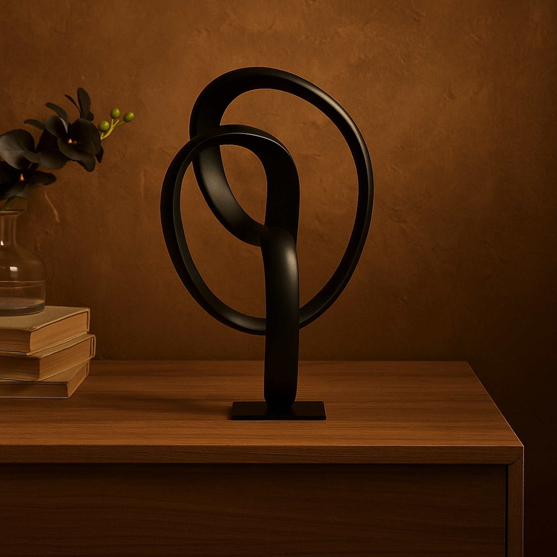 Abstract Dark Gray Aluminum Metal Decorative Sculpture