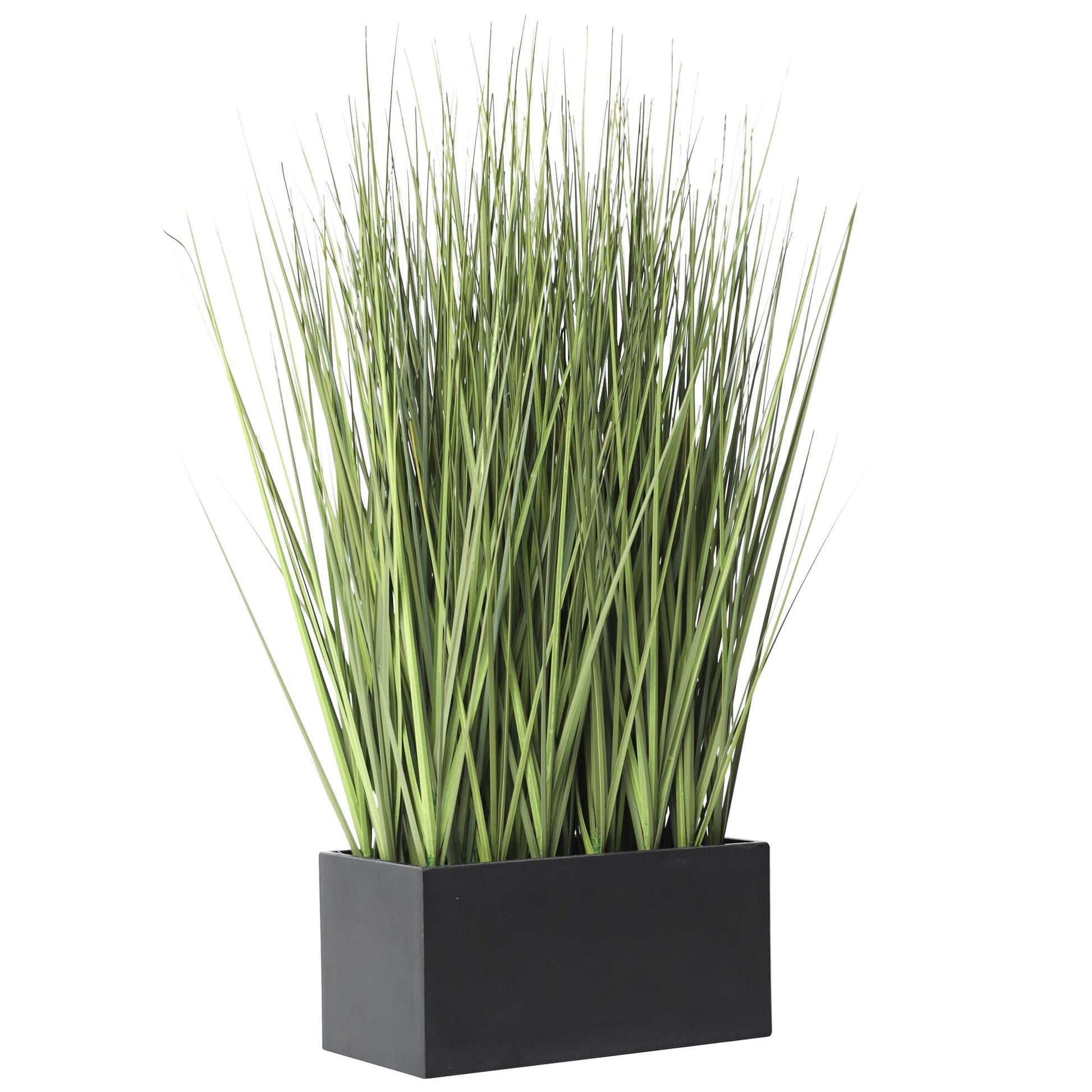 Faux Foliage Indoor Outdoor Artificial Plant with Black Rectangular Plastic Pot