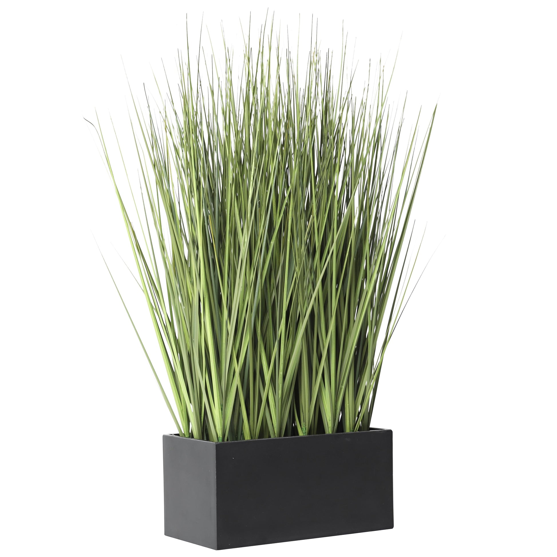 Faux Foliage Indoor Outdoor Artificial Plant with Black Rectangular Plastic Pot