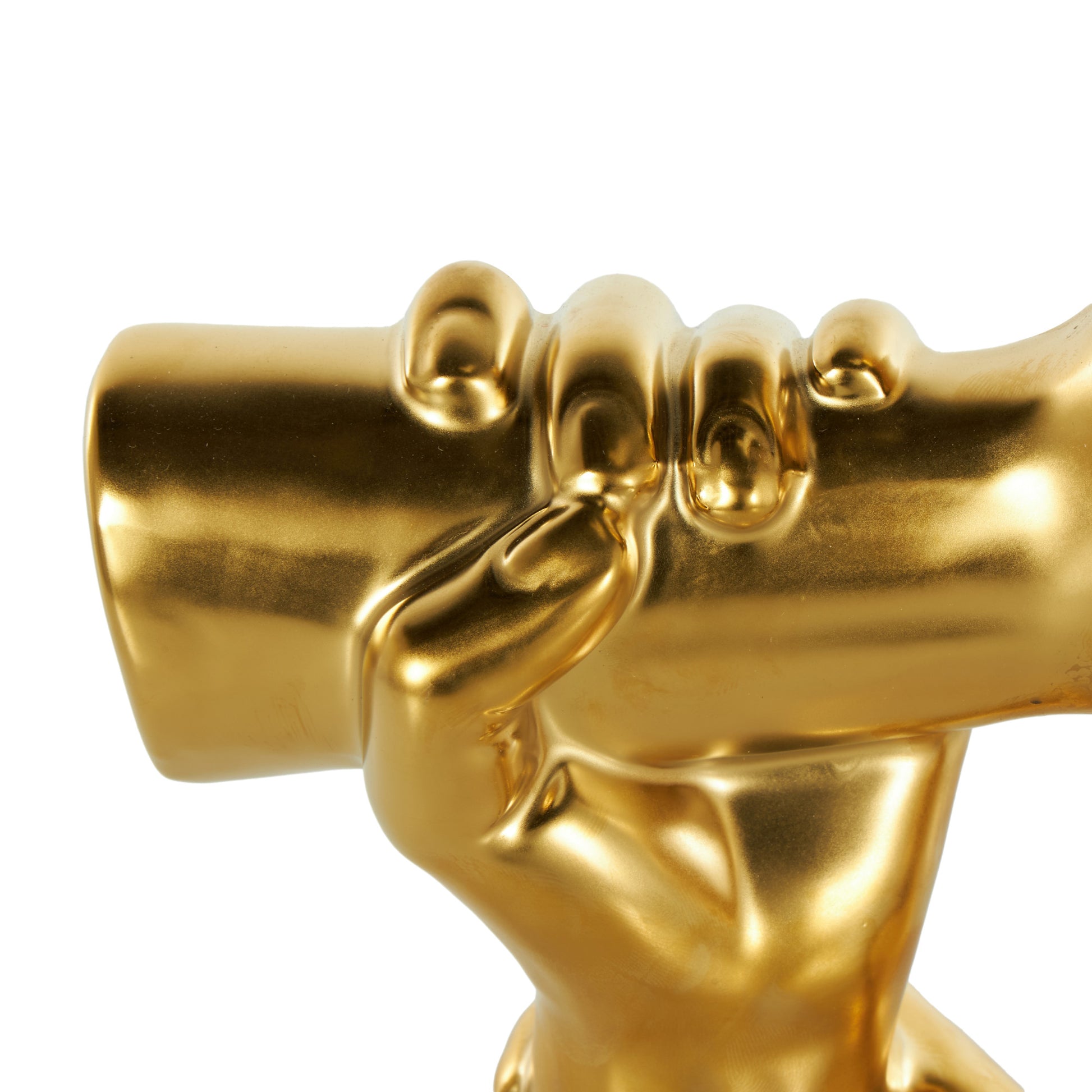 Hands Gold Ceramic Gripping Decorative Sculpture