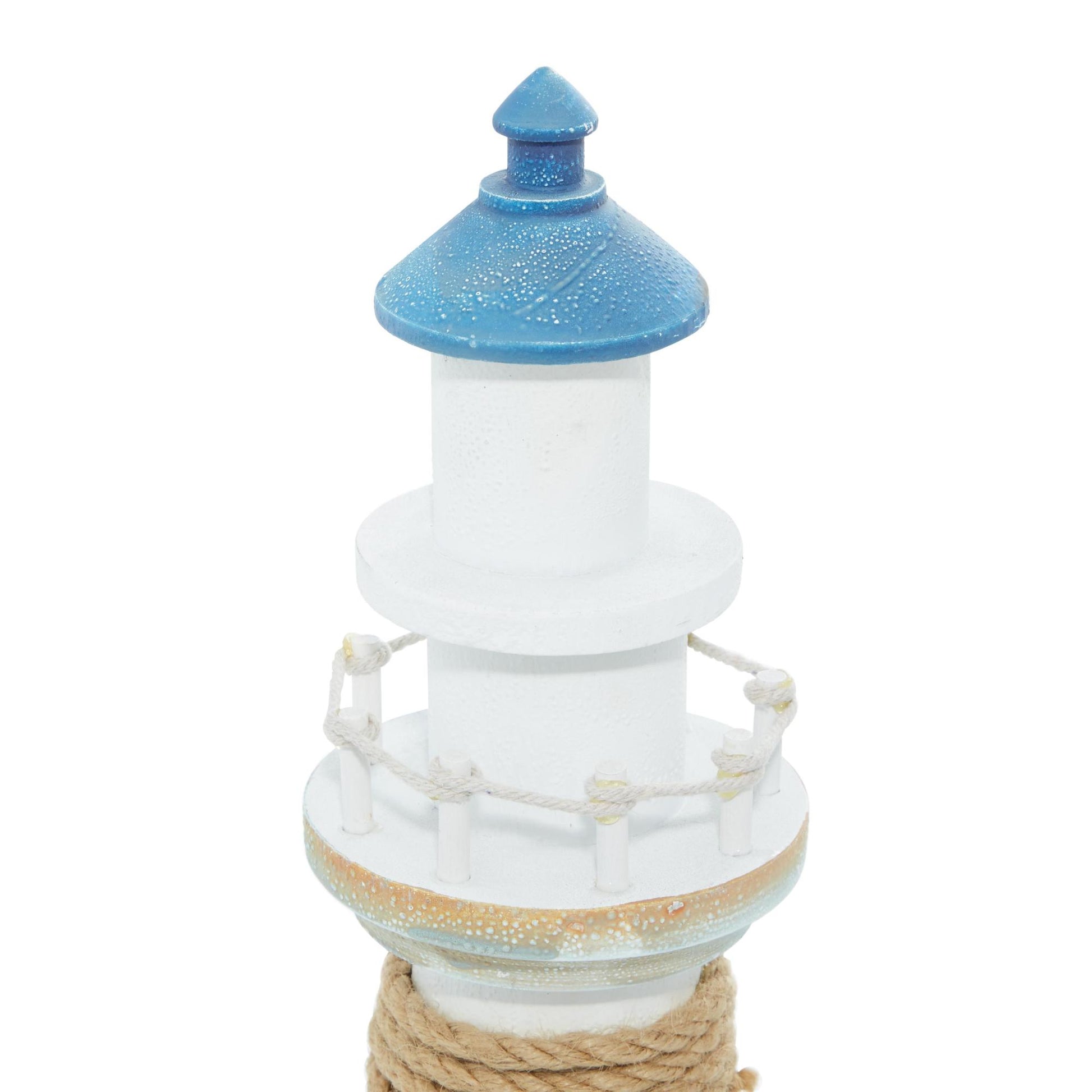 Light House Blue Wood Decorative Sculpture with Netting