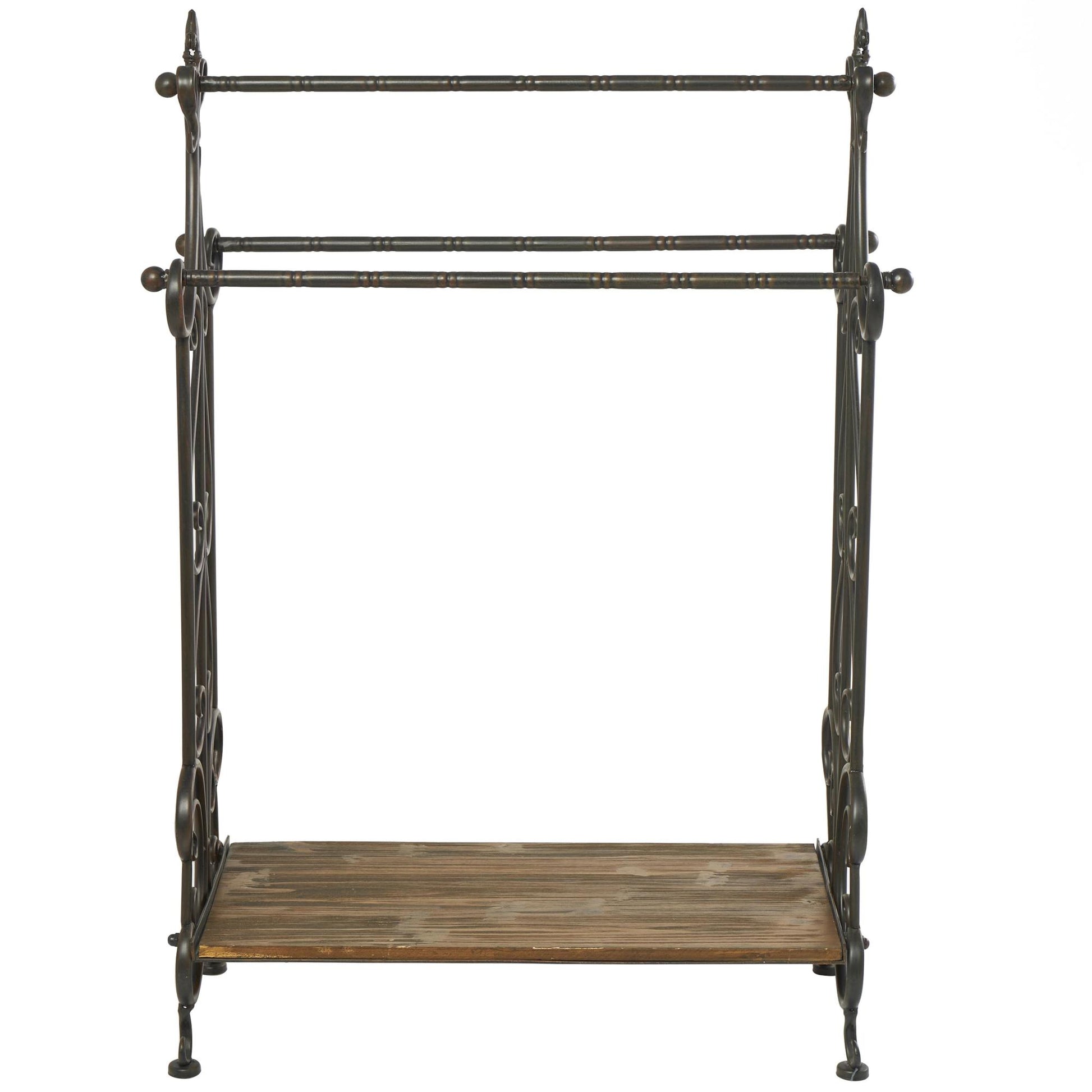 Scroll Black Wood Closet Quilt Rack