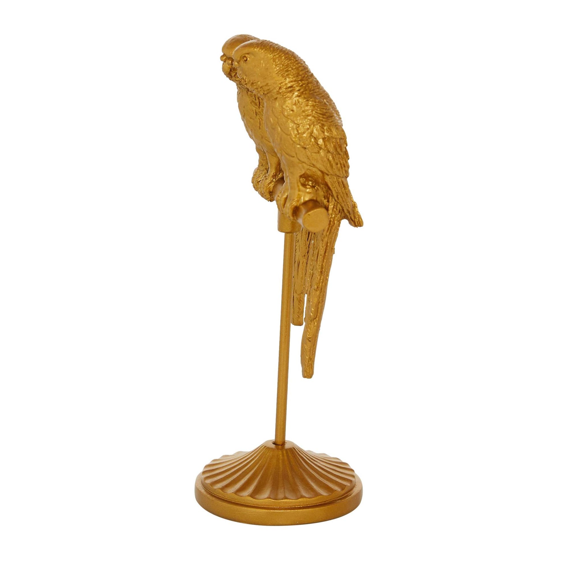 Parrot Gold Polyresin Decorative Sculpture