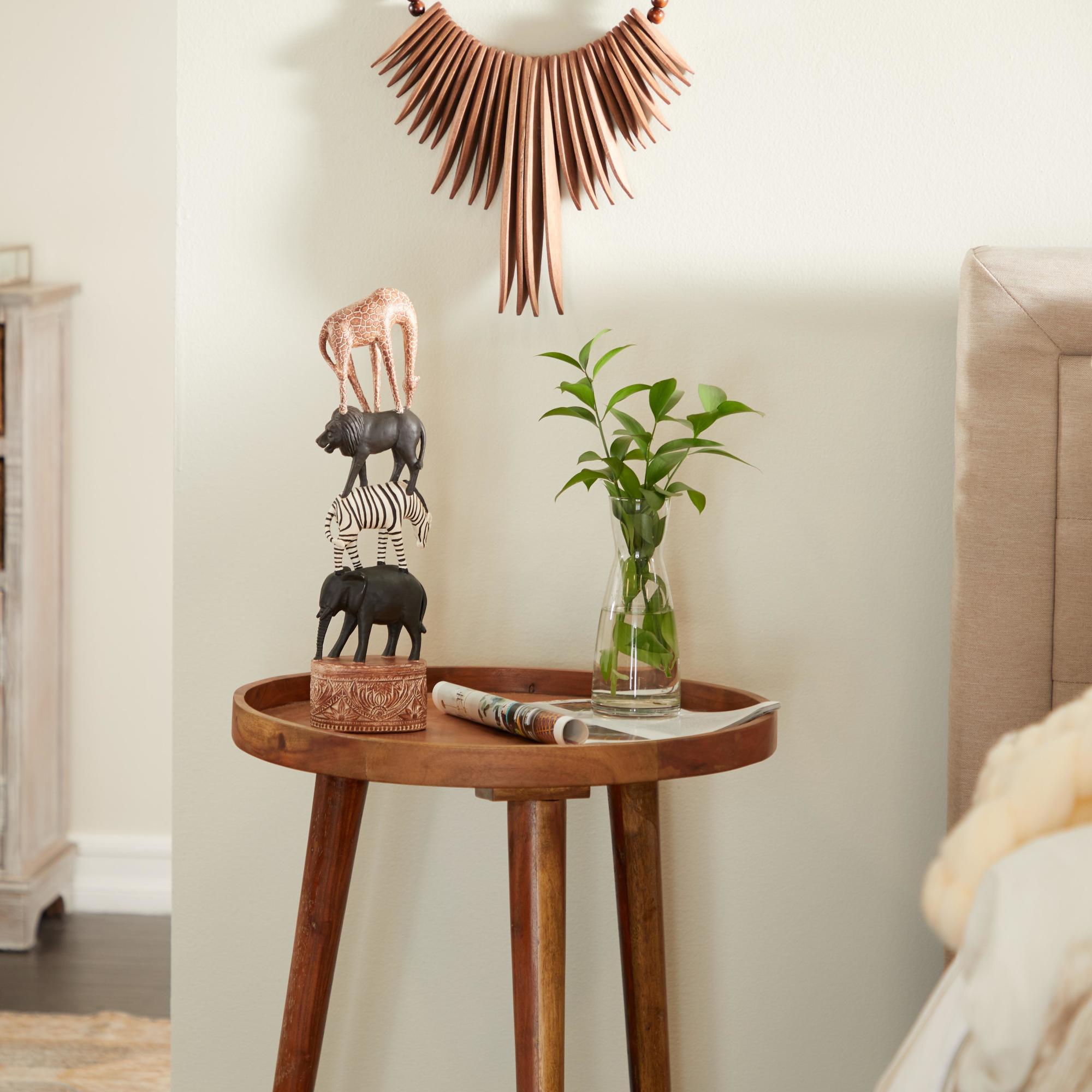 Safari Animals Multi Colored Polyresin Decorative Sculpture