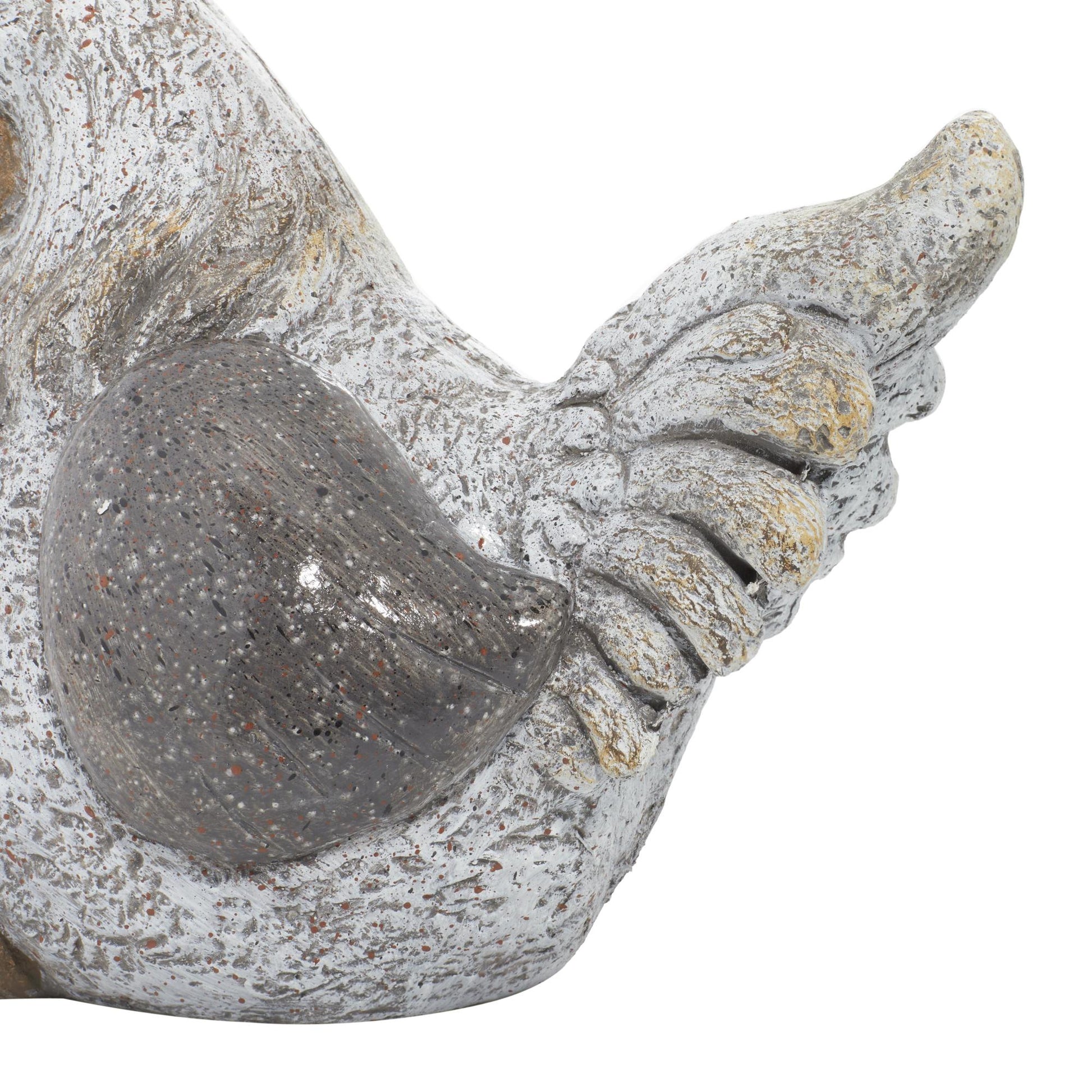 Chicken Gray Polystone Indoor Outdoor Decorative Garden Sculpture