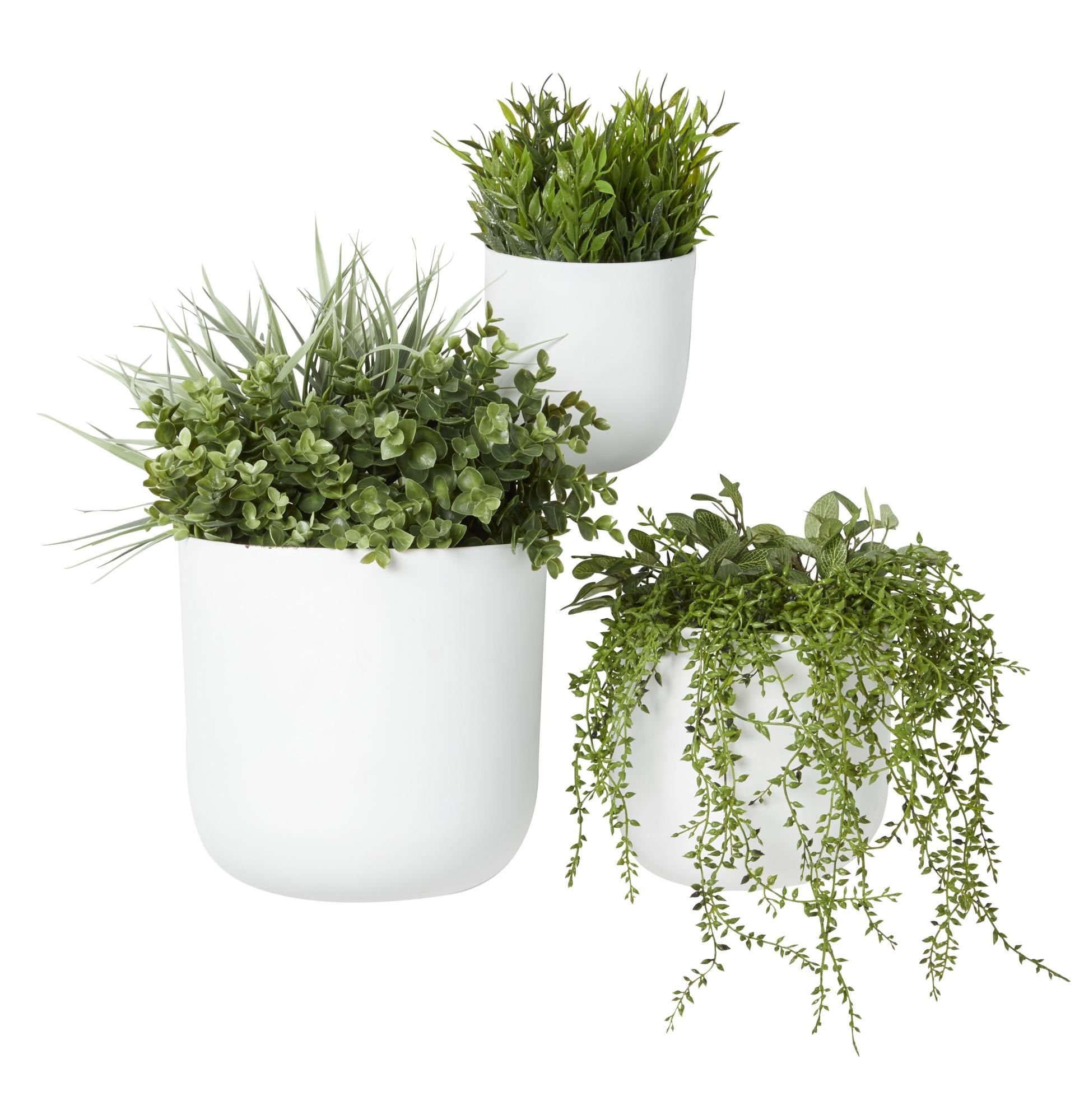 Set of 3 Metal Floating Indoor Outdoor Wall Planter