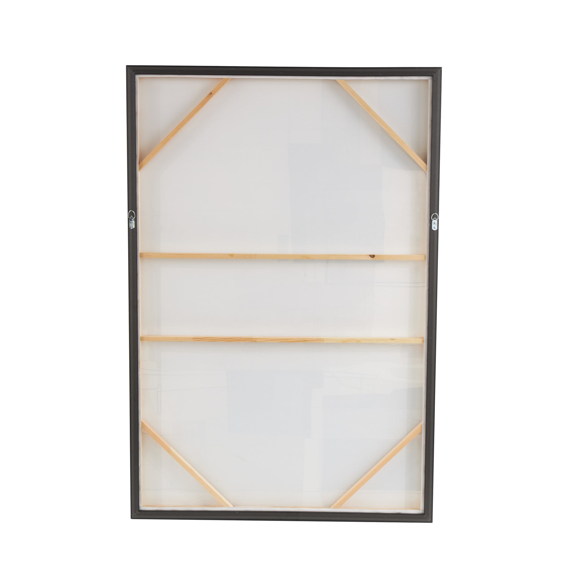 Geometric Beige Canvas Living Room Framed Wall Art with Black and Brown Accents