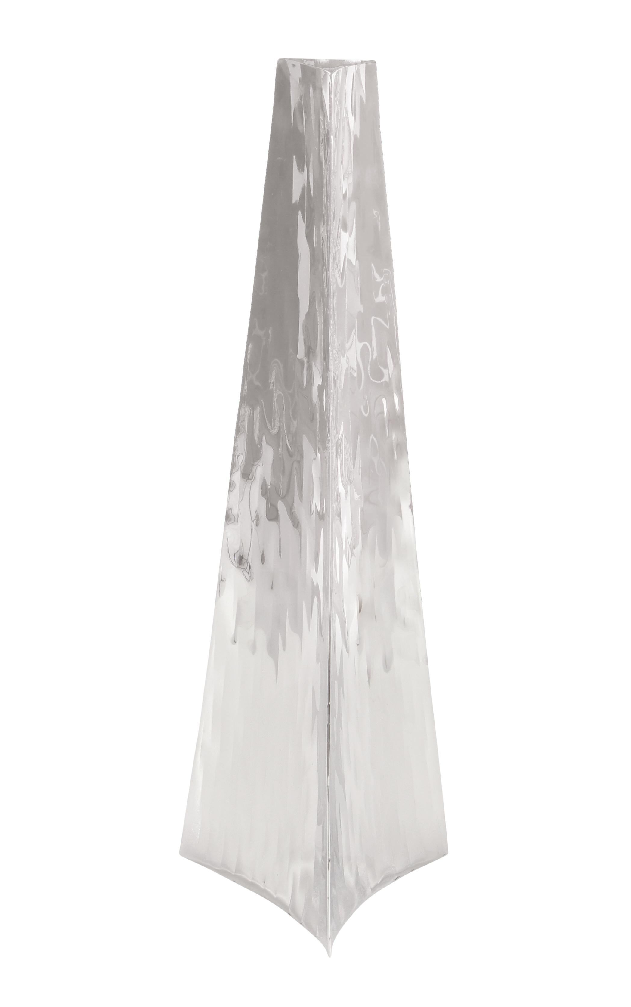 Silver Stainless Steel Metal Hammered Decorative Vase