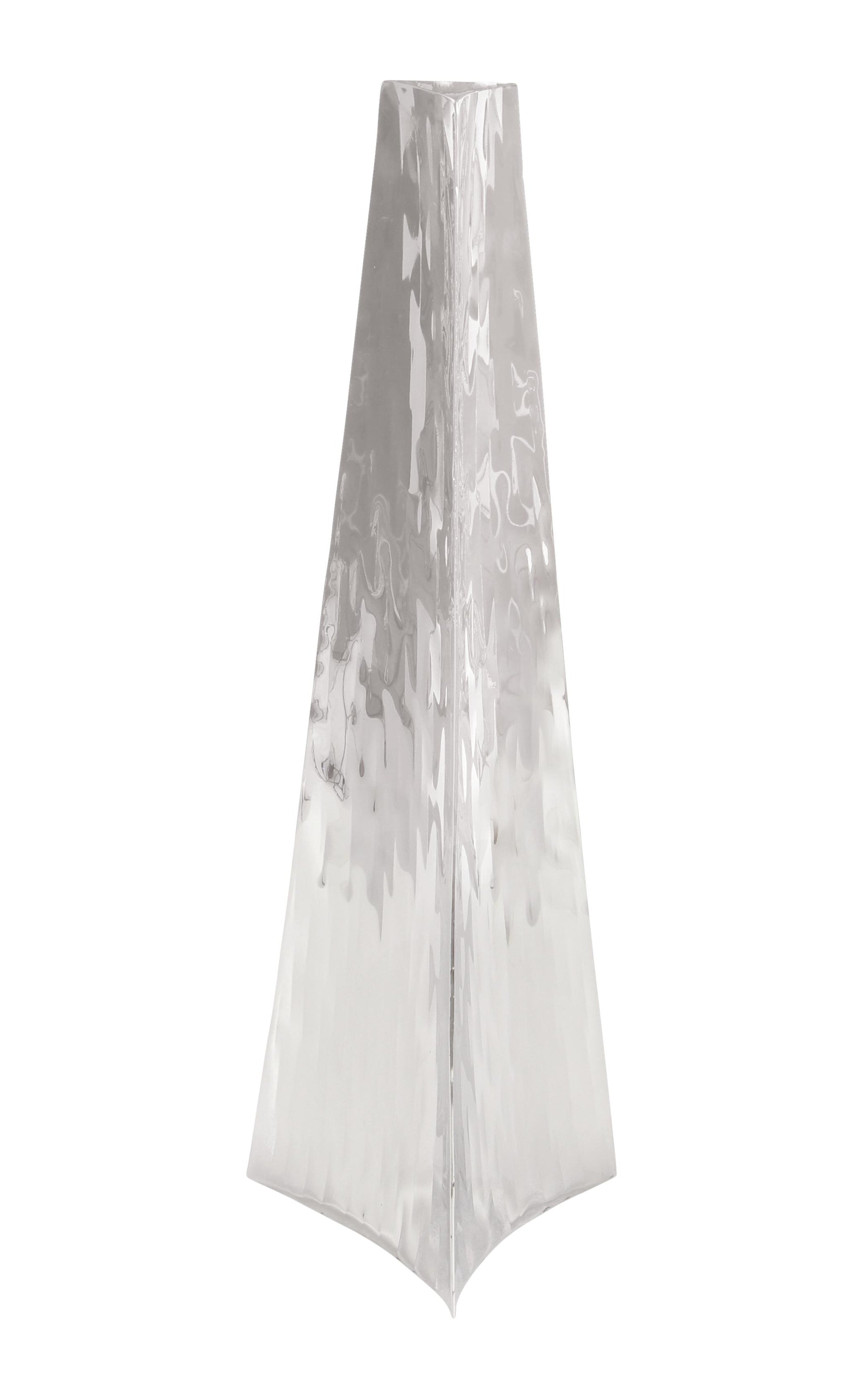 Silver Stainless Steel Metal Hammered Decorative Vase