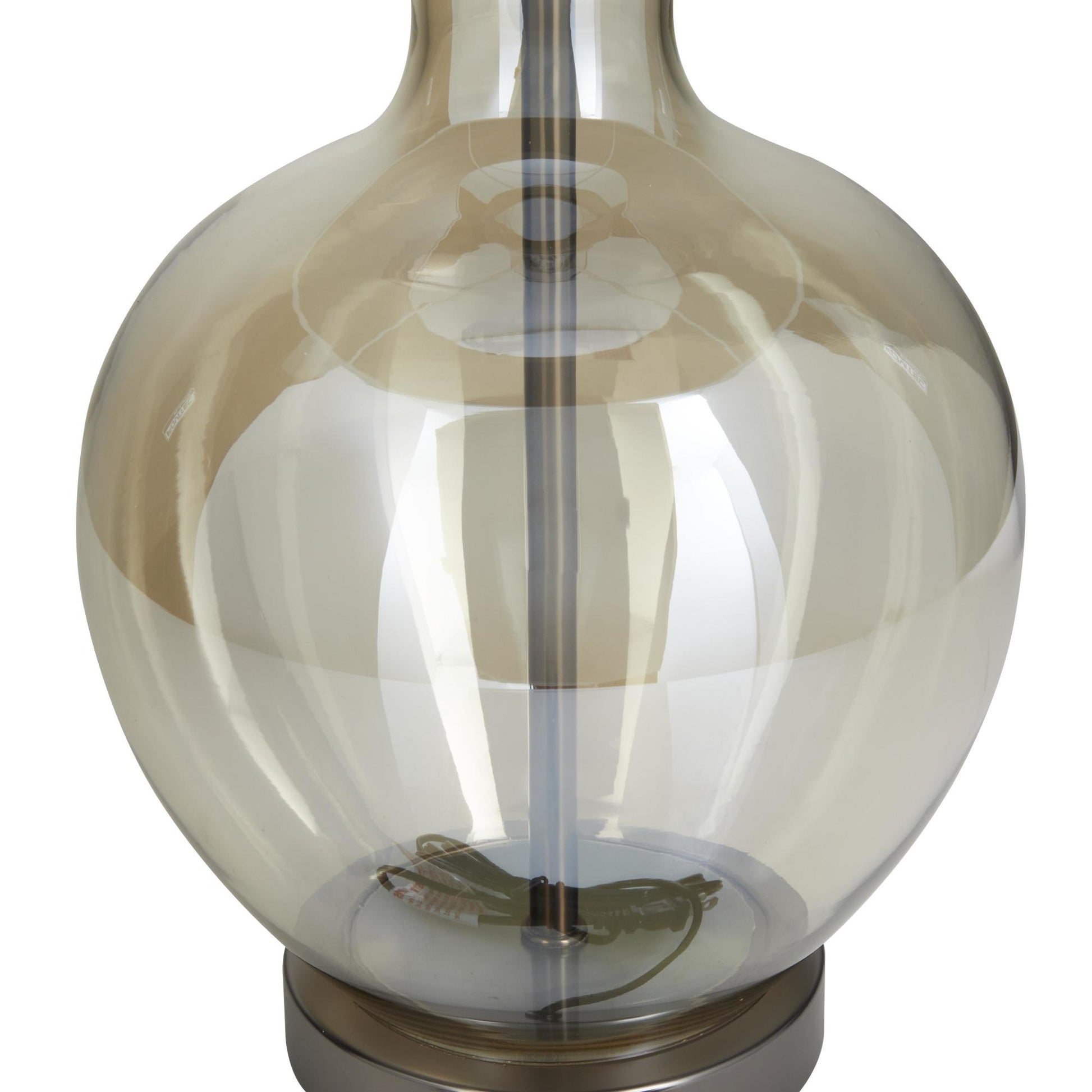 Champagne Glass Room Table Lamp with Drum Shade