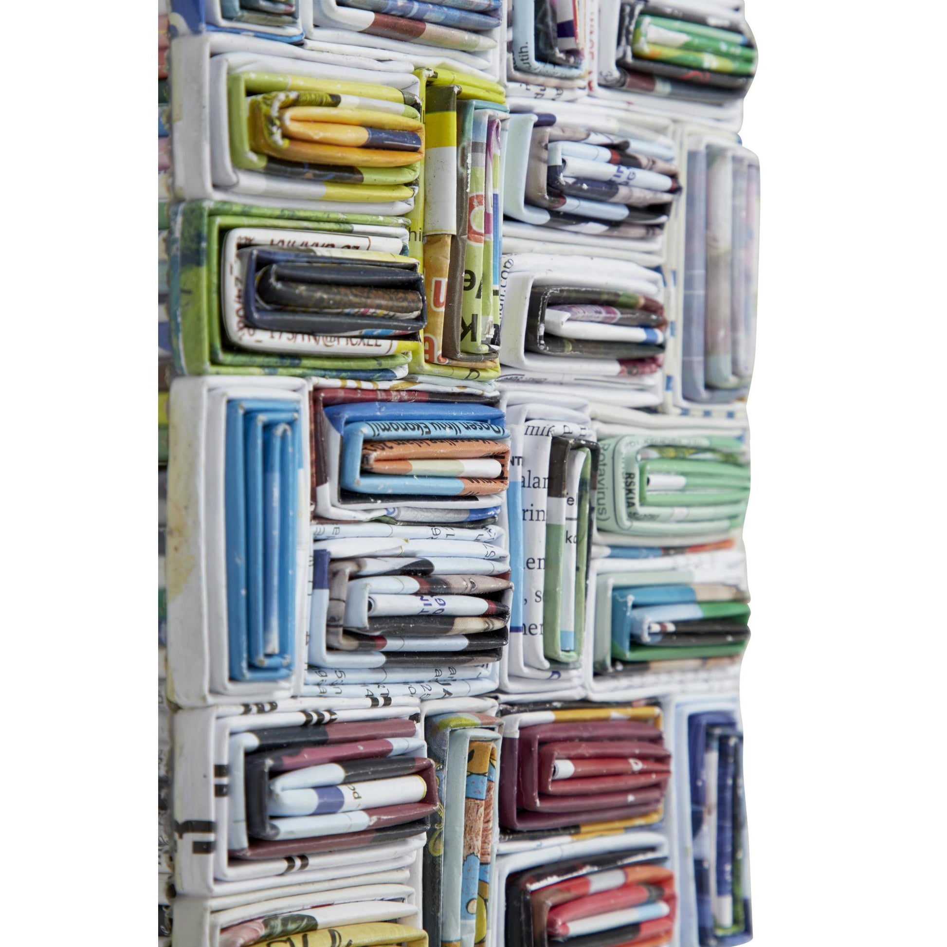 Multi Colored Paper Handmade Recycled Magazine Frame Room Wall Mirror