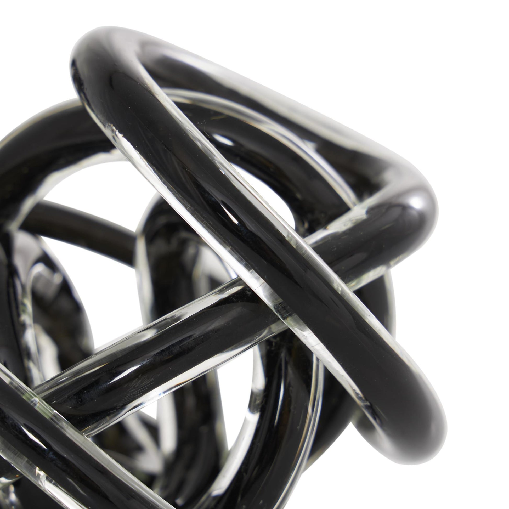 Set of 3 Knot Glass Handmade Knotted Ball Decorative Sculpture