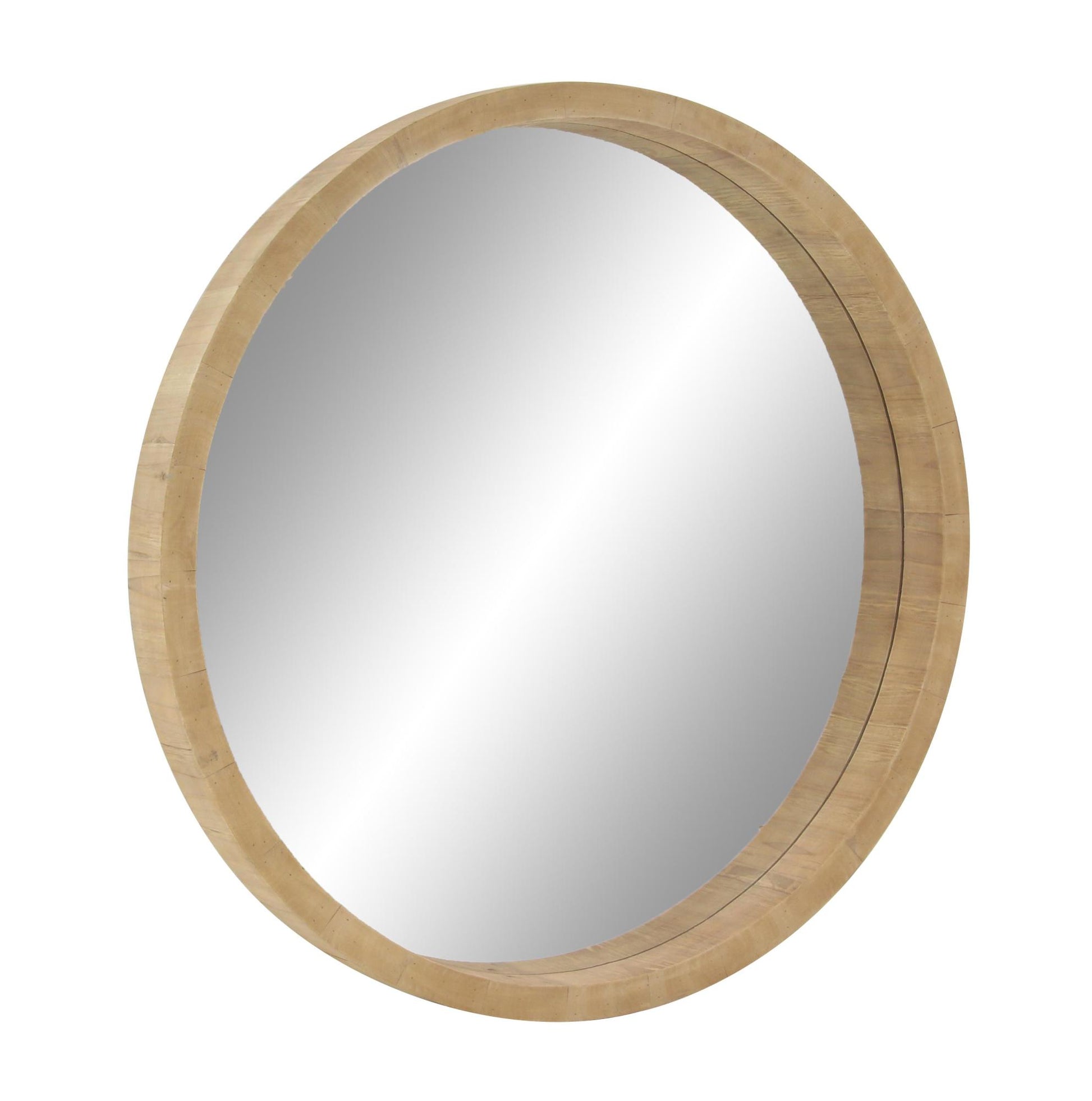 Brown Wood Room Wall Mirror with Natural Wood Grains