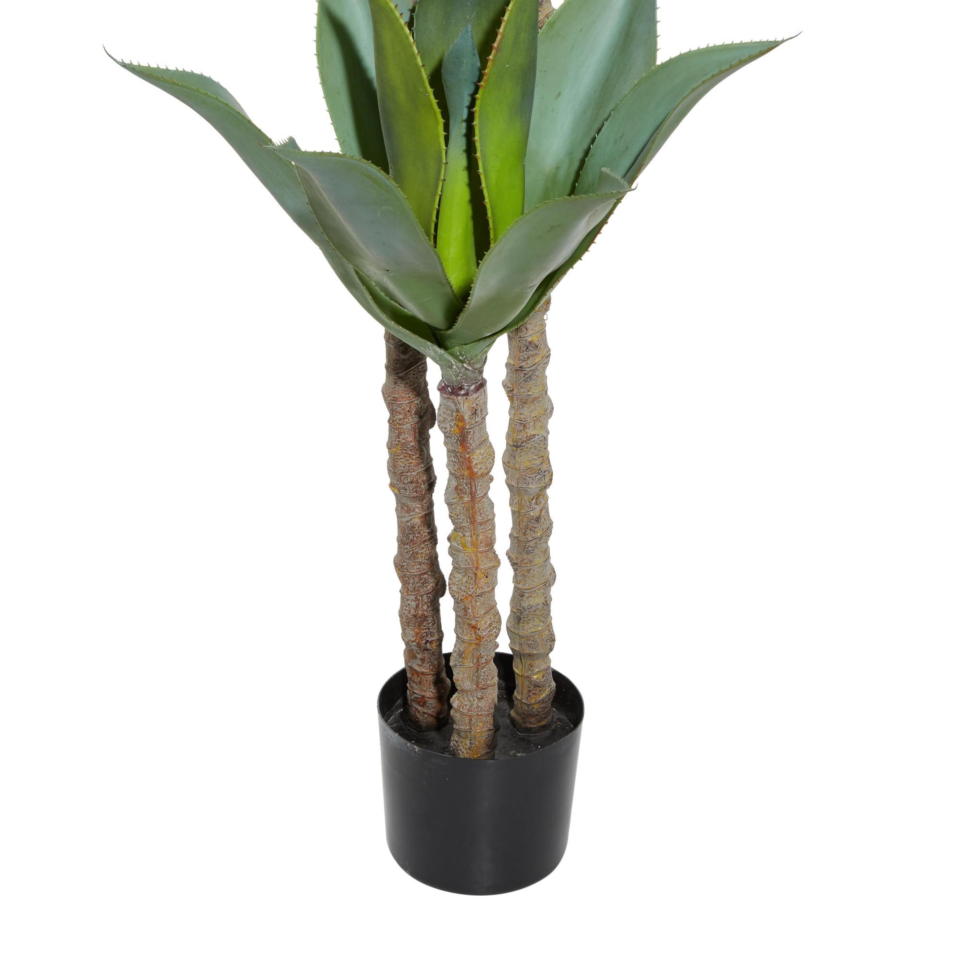 Dracaena Green Faux Foliage Indoor Outdoor Artificial Tree with Realistic Leaves and Black Plastic Pot