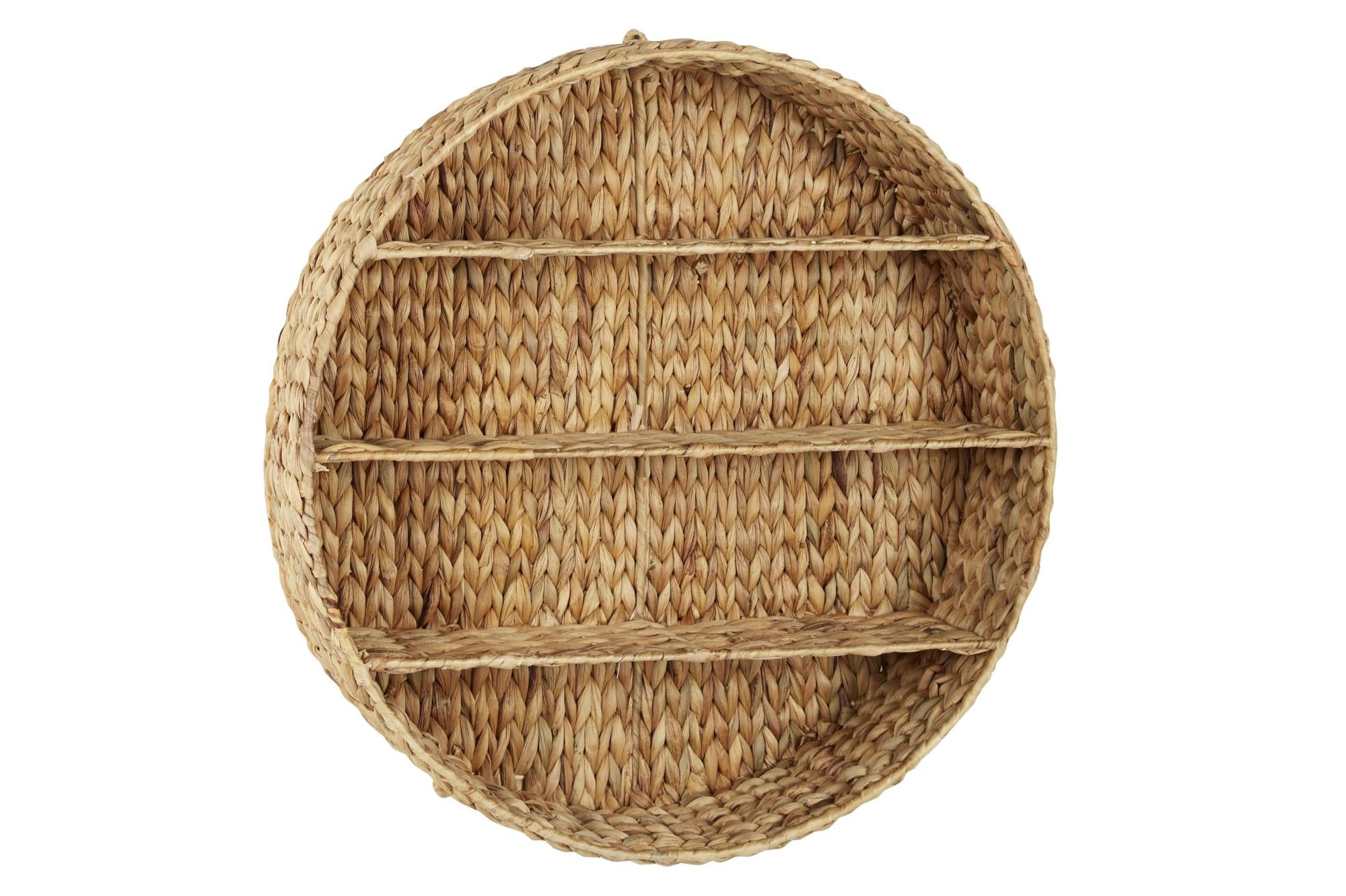 Brown Dried Plant Round 3 Shelves Room Wall Shelf
