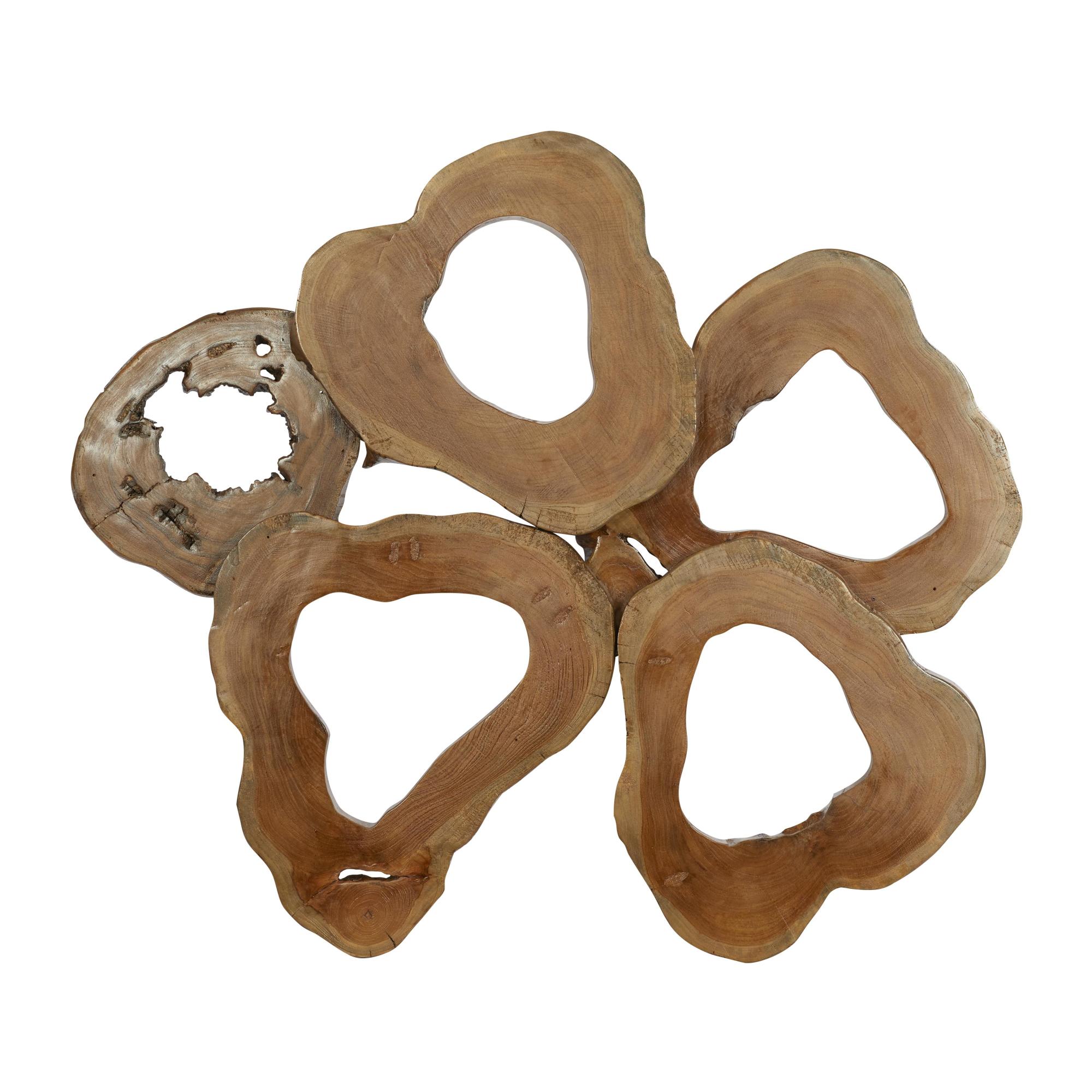 Abstract Brown Teak Wood Handmade Live Edge Home Wall Decor