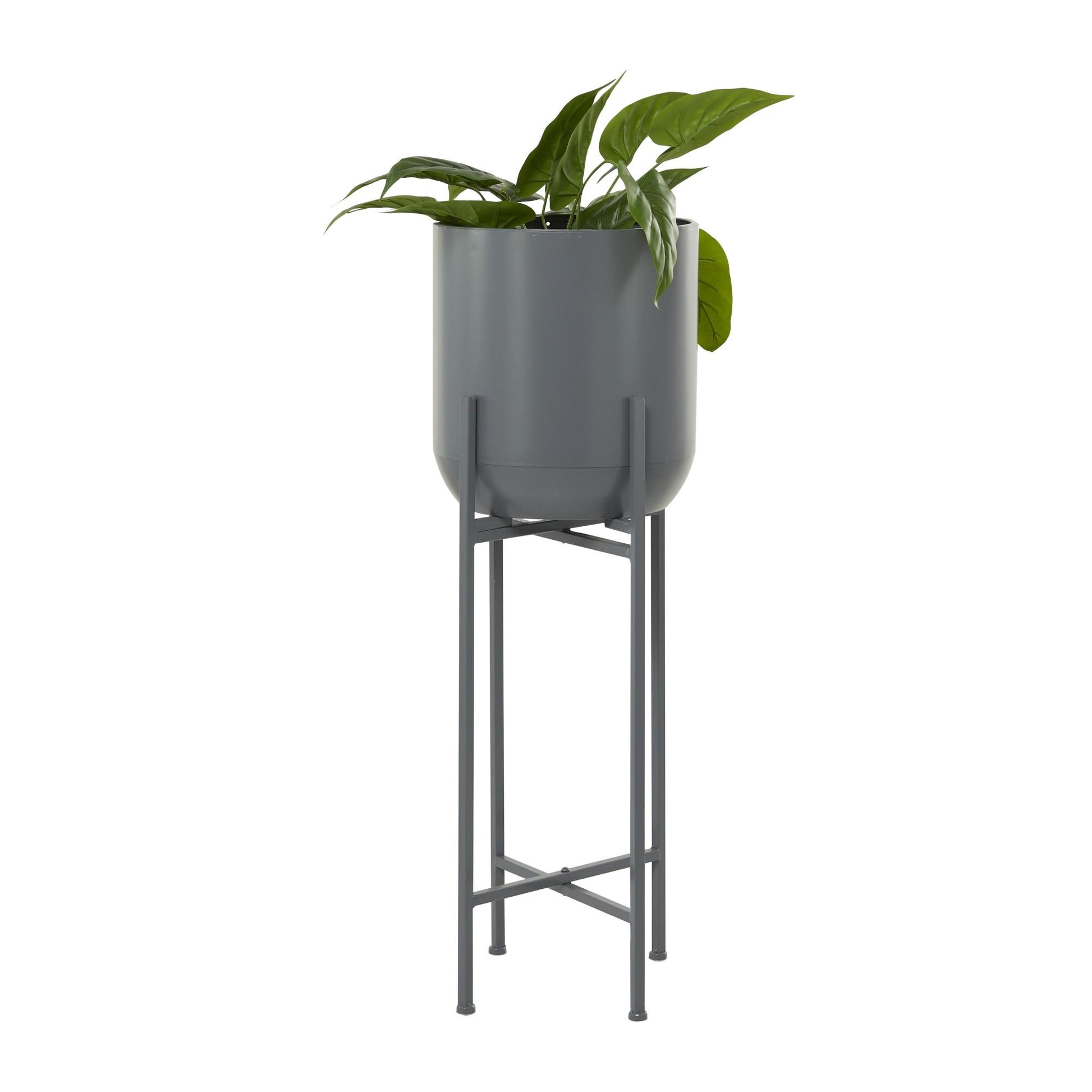 CosmoLiving by Cosmopolitan Metal Matte Dome Indoor Outdoor Planter with Removable Stand