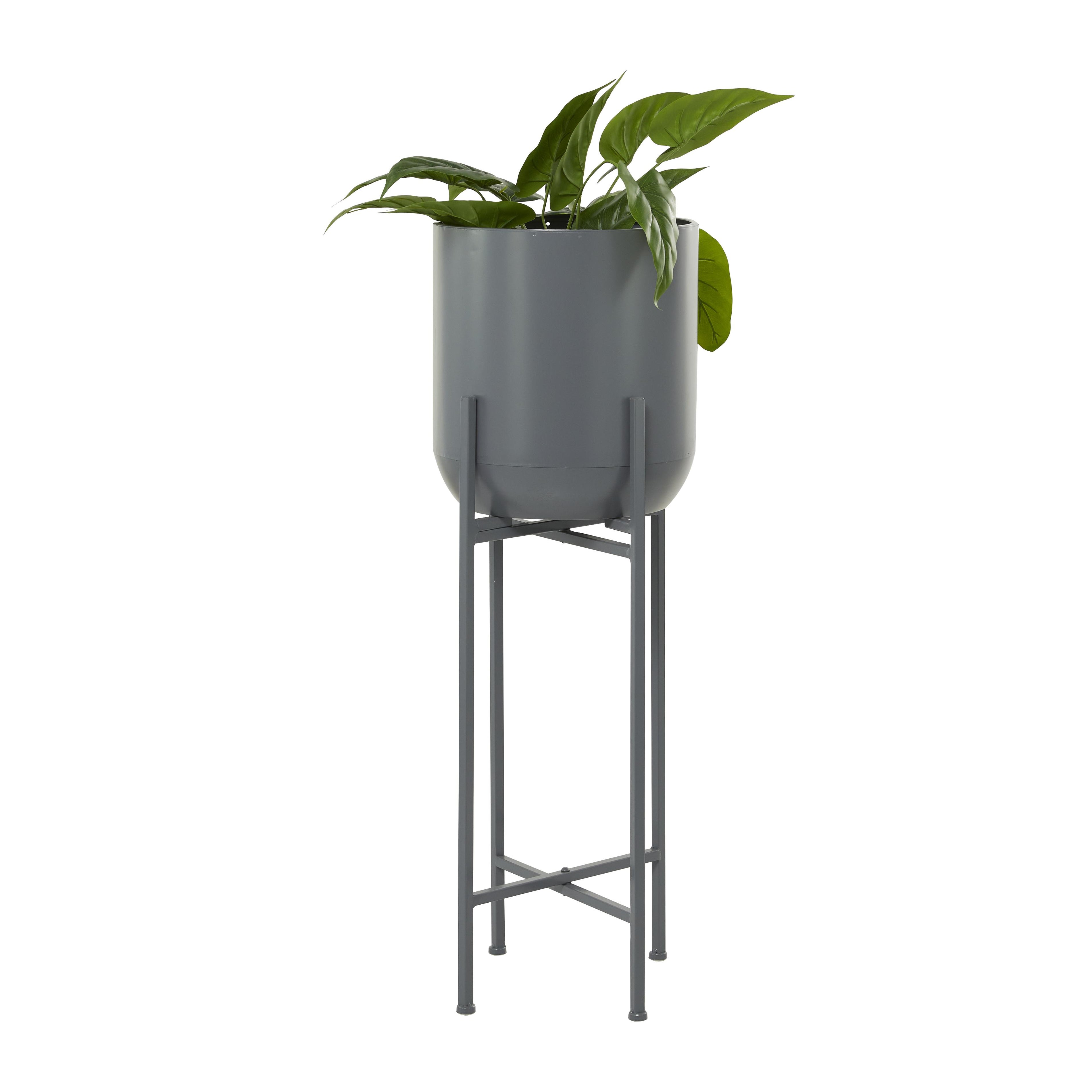 CosmoLiving by Cosmopolitan Metal Matte Dome Indoor Outdoor Planter with Removable Stand