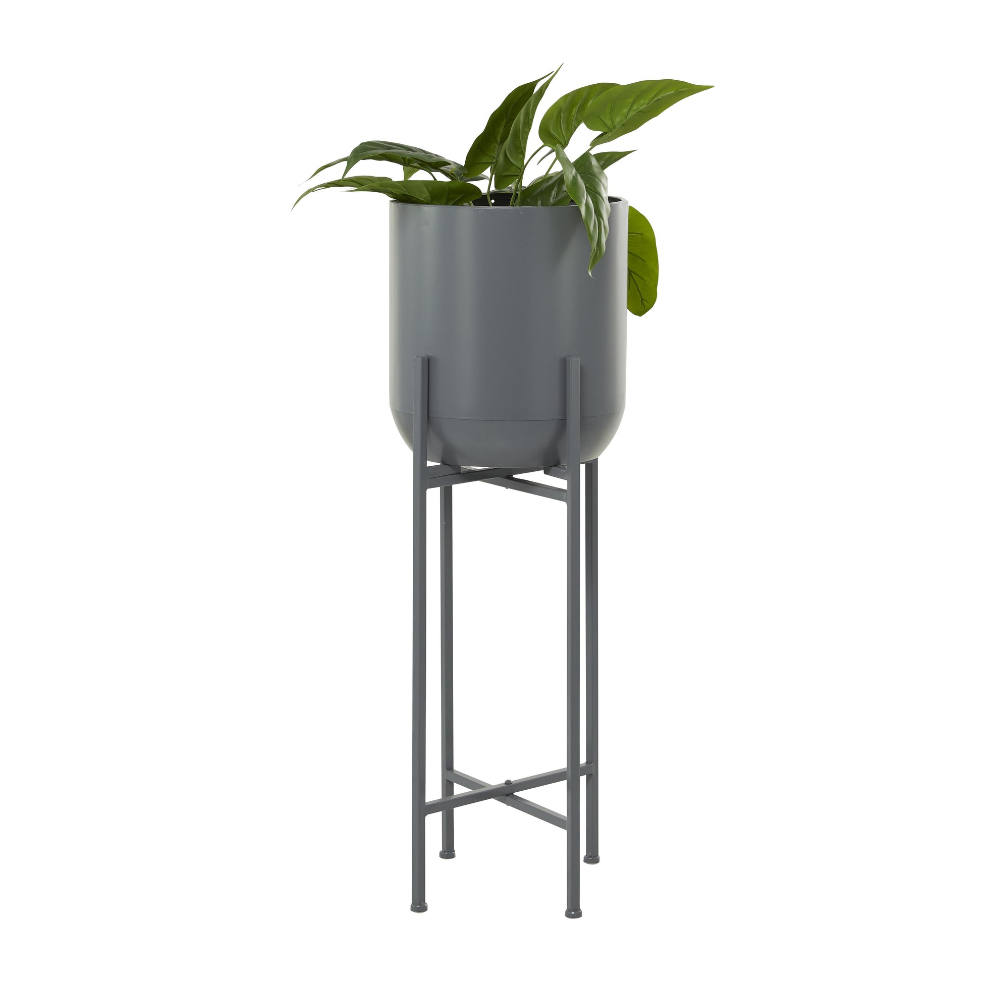 CosmoLiving by Cosmopolitan Metal Matte Dome Indoor Outdoor Planter with Removable Stand