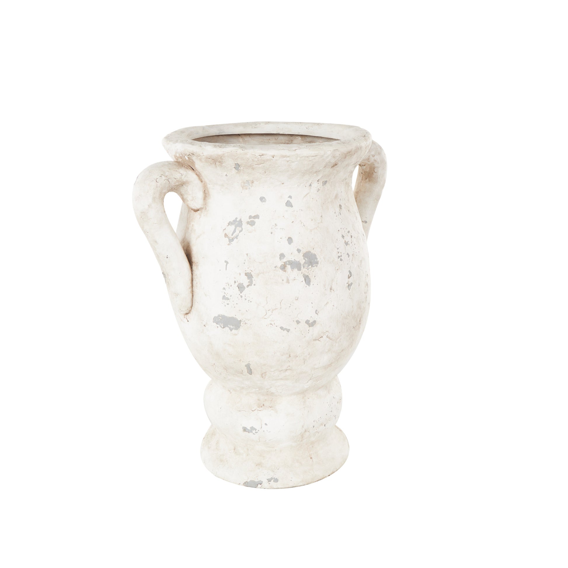 Ceramic Antique Style Distressed Decorative Vase with Handles 14" x 10" x 17"