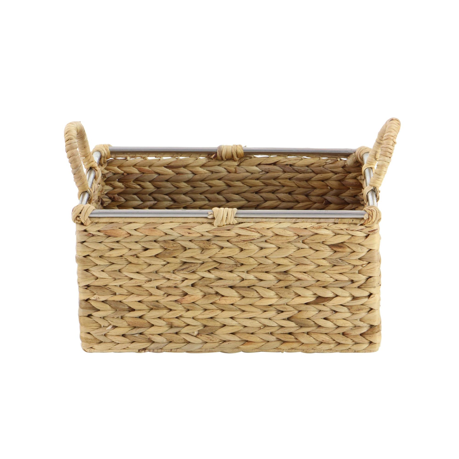 Set of 3 Light Brown Seagrass Handmade Decorative and Functional Storage Basket with Handles