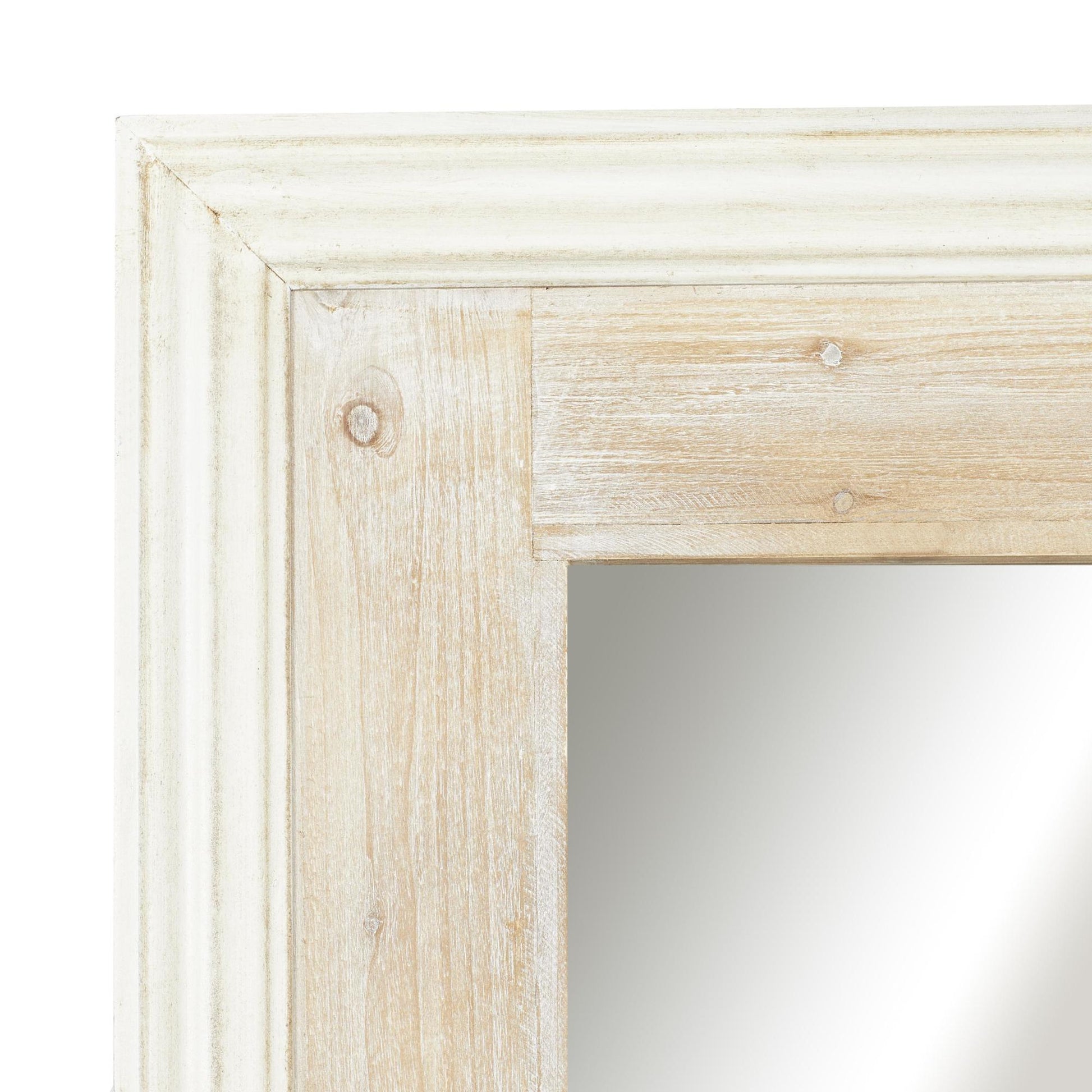 White Wood Room Wall Mirror