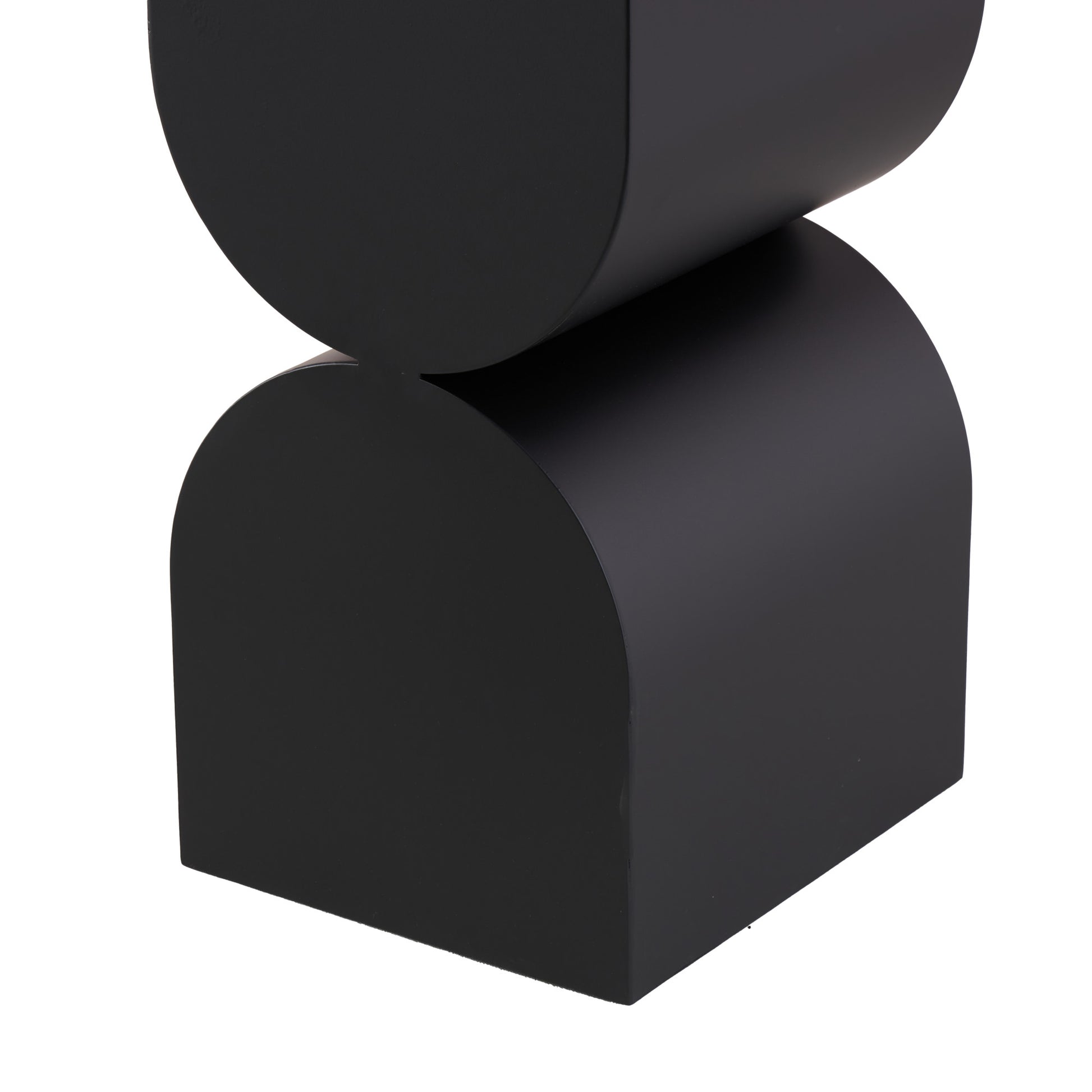Geometric Black Metal Rectangular Living Room Console Table with Stacked Arched Table Leg