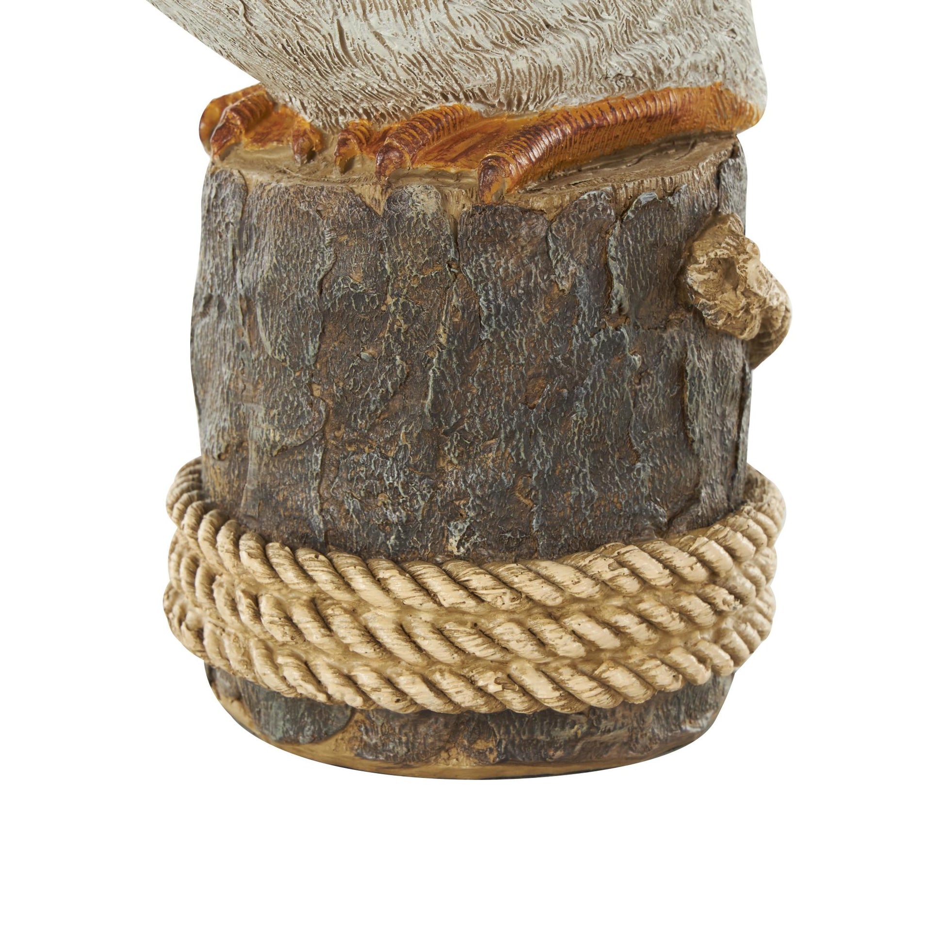 Pelican Teal Resin Textured Sitting Decorative Sculpture with Brown Block and Shiny Accents