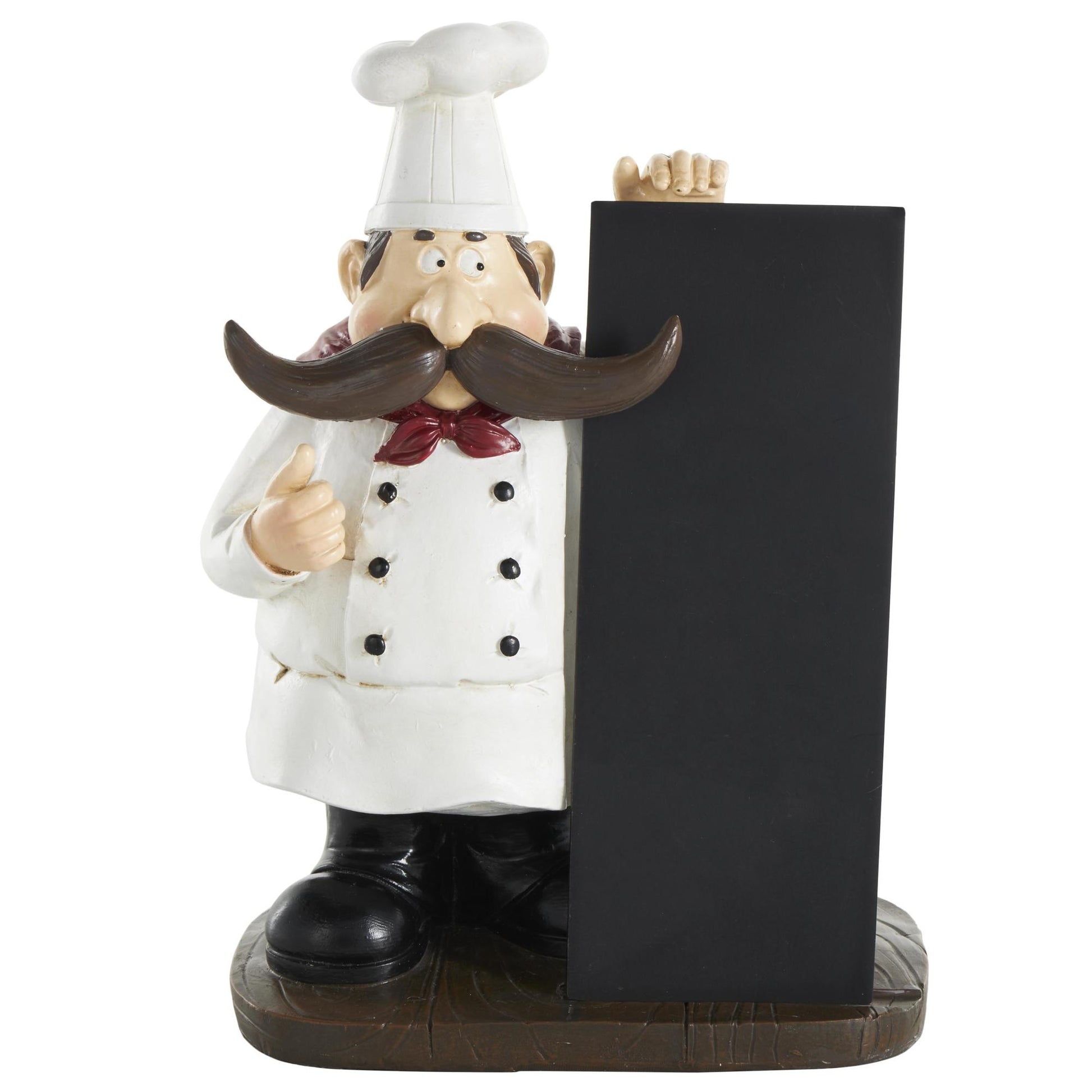 Chef Black Polystone Decorative Sculpture with Chalkboard