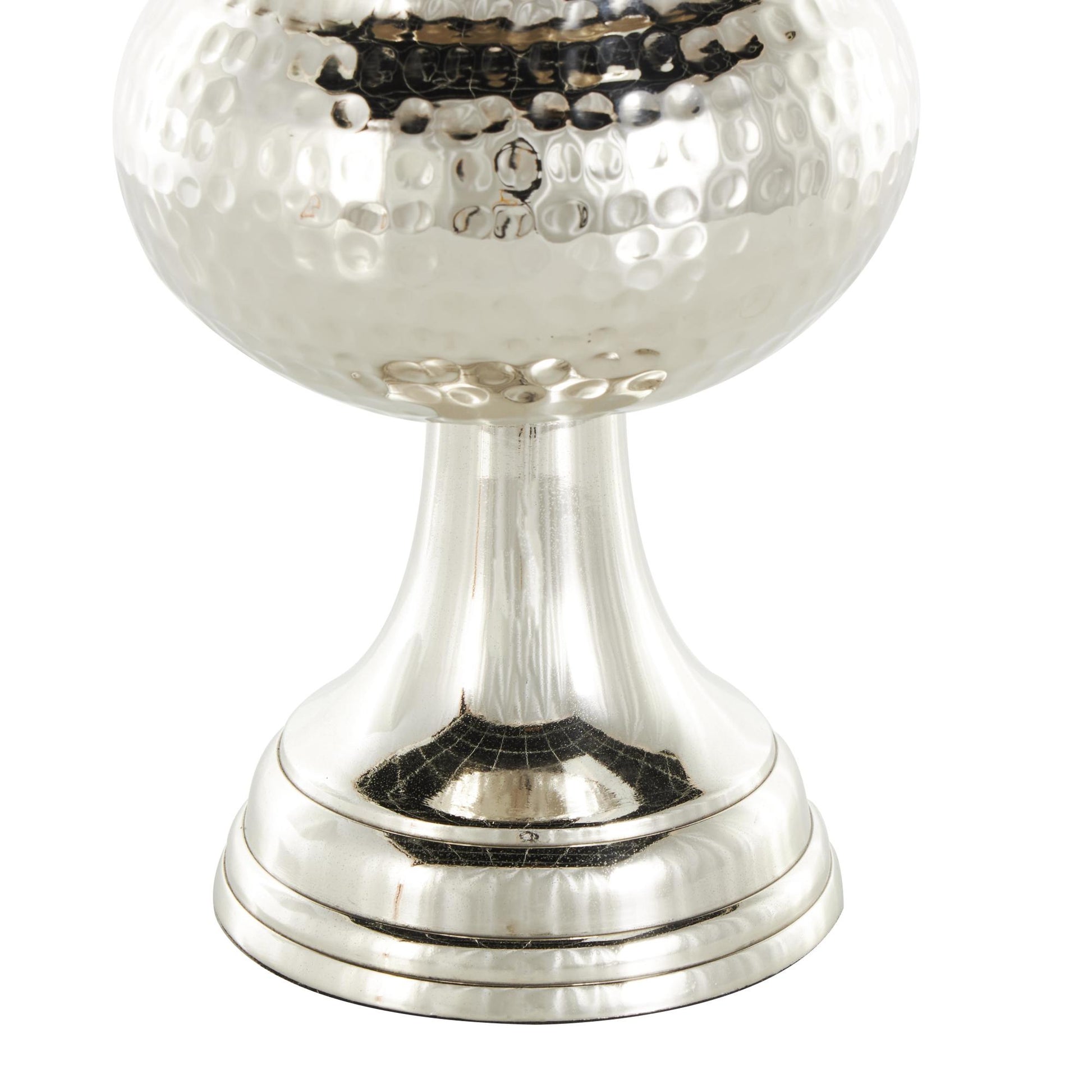 Aluminum Metal Goblet Inspired Hammered Decorative Vase