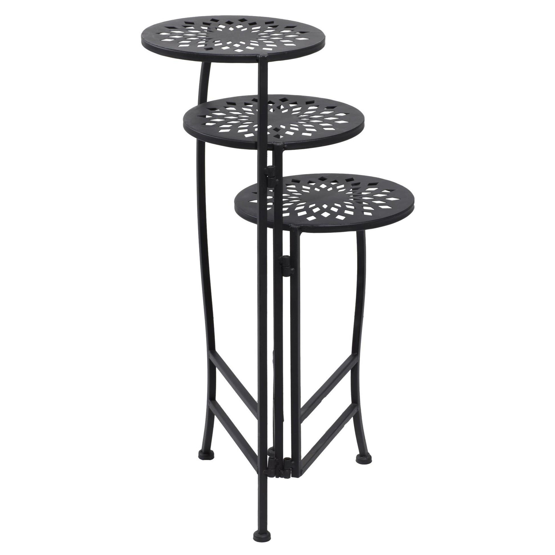 Floral Metal 3 Tier Indoor Outdoor Plantstand 19" x 14" x 24"