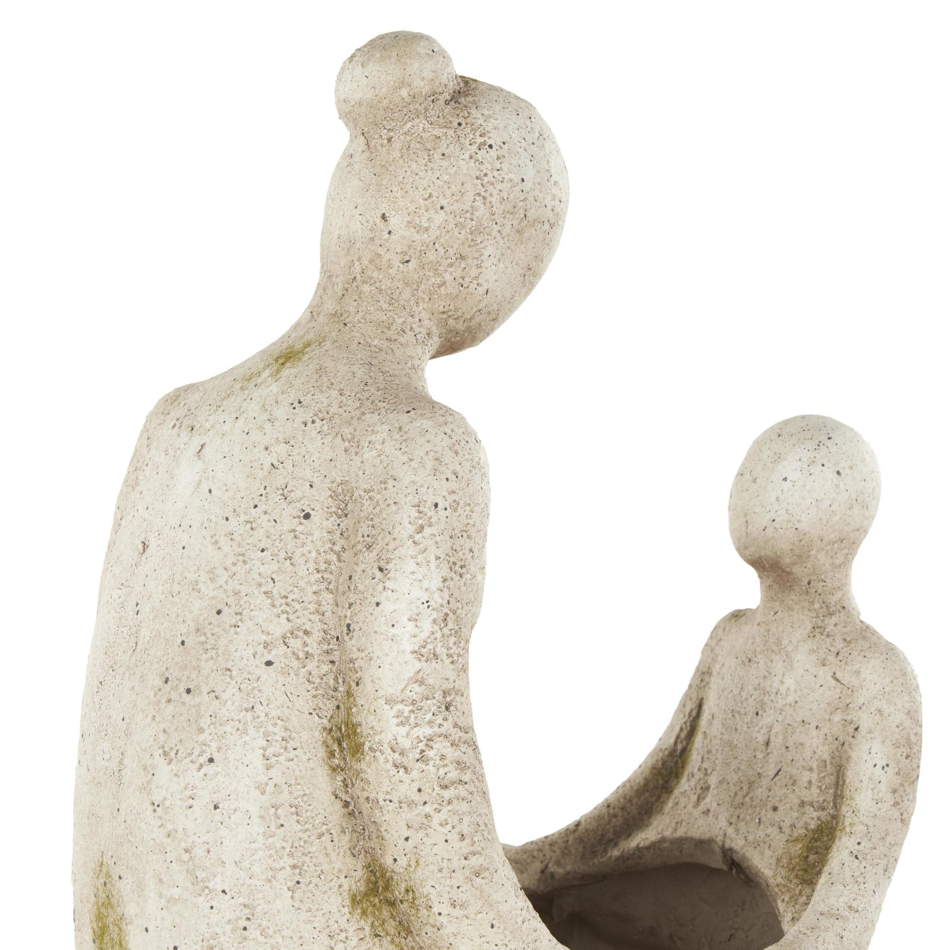 Family Cream Polystone Sitting Indoor Outdoor Planter