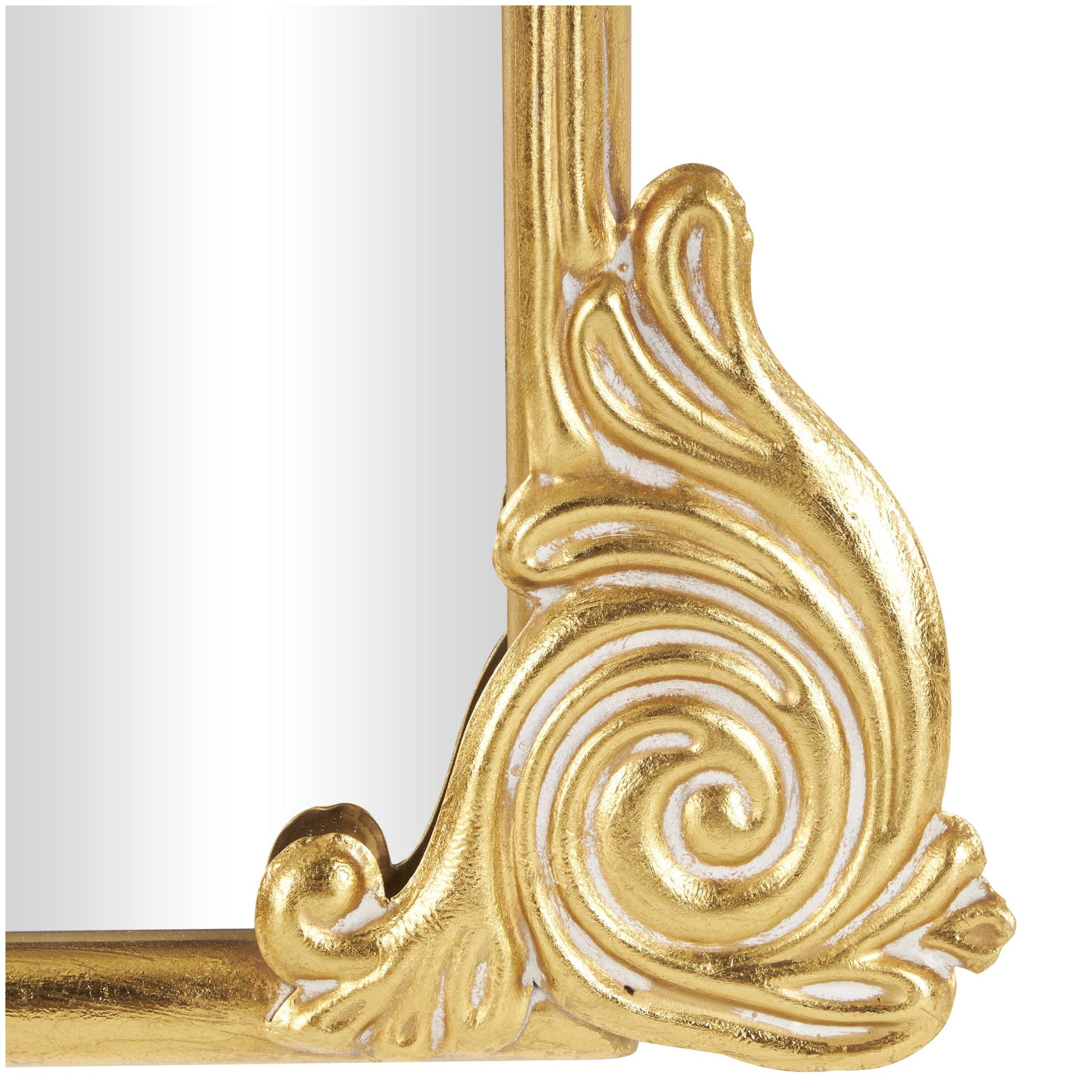 Scroll Gold Metal Tall Ornate Arched Baroque Room Floor Mirror