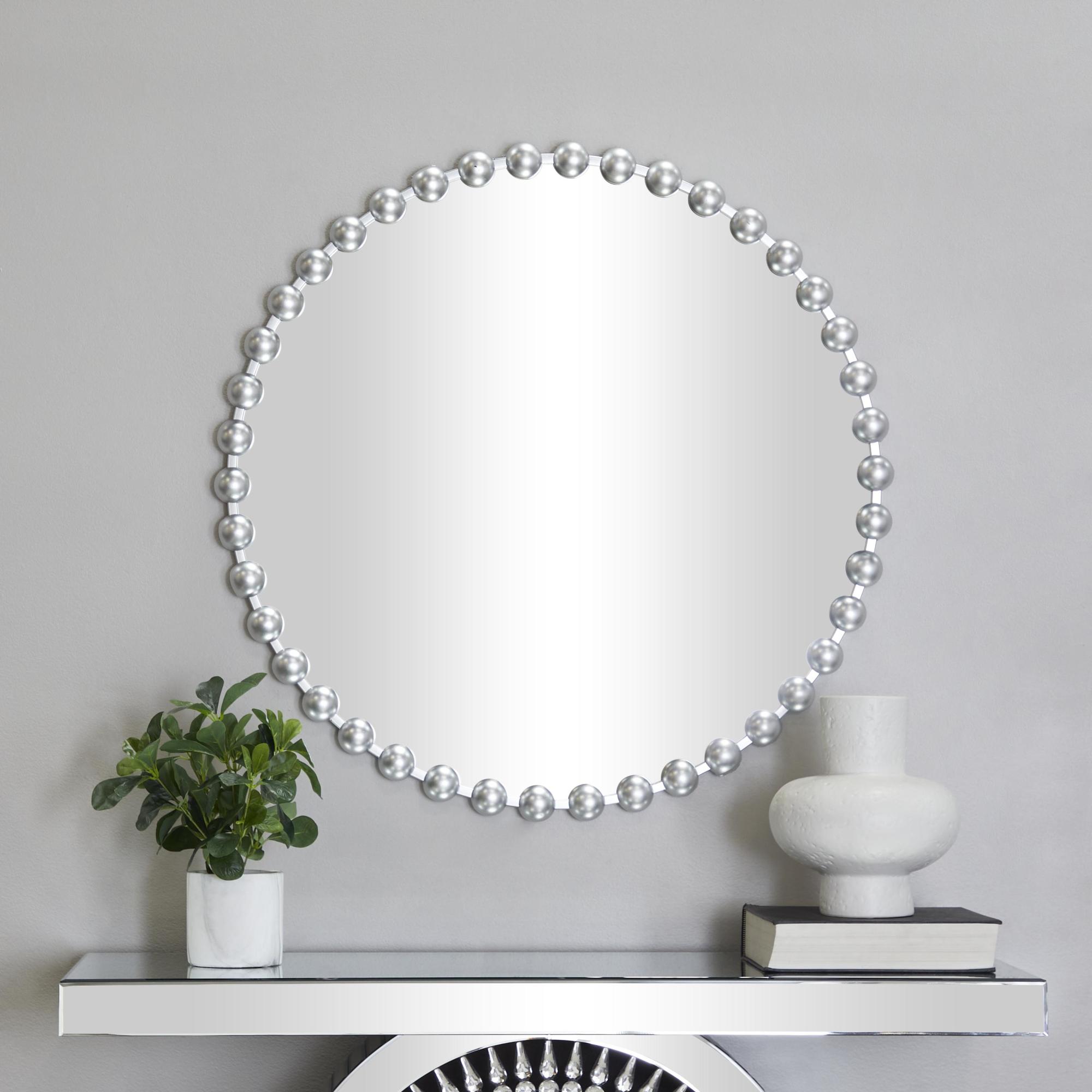 CosmoLiving by Cosmopolitan Metal Room Wall Mirror with Beaded Detailing