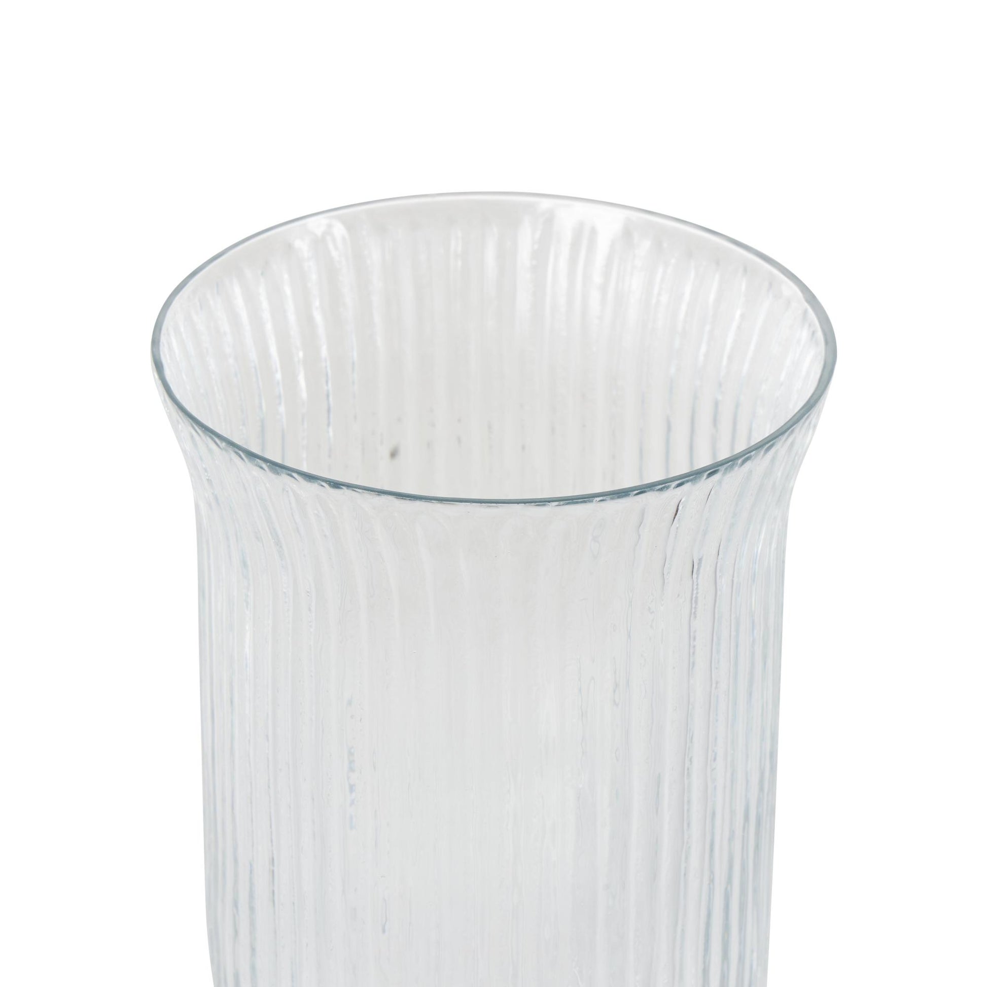 Clear Glass Ribbed Fluted Decorative Candle Holder