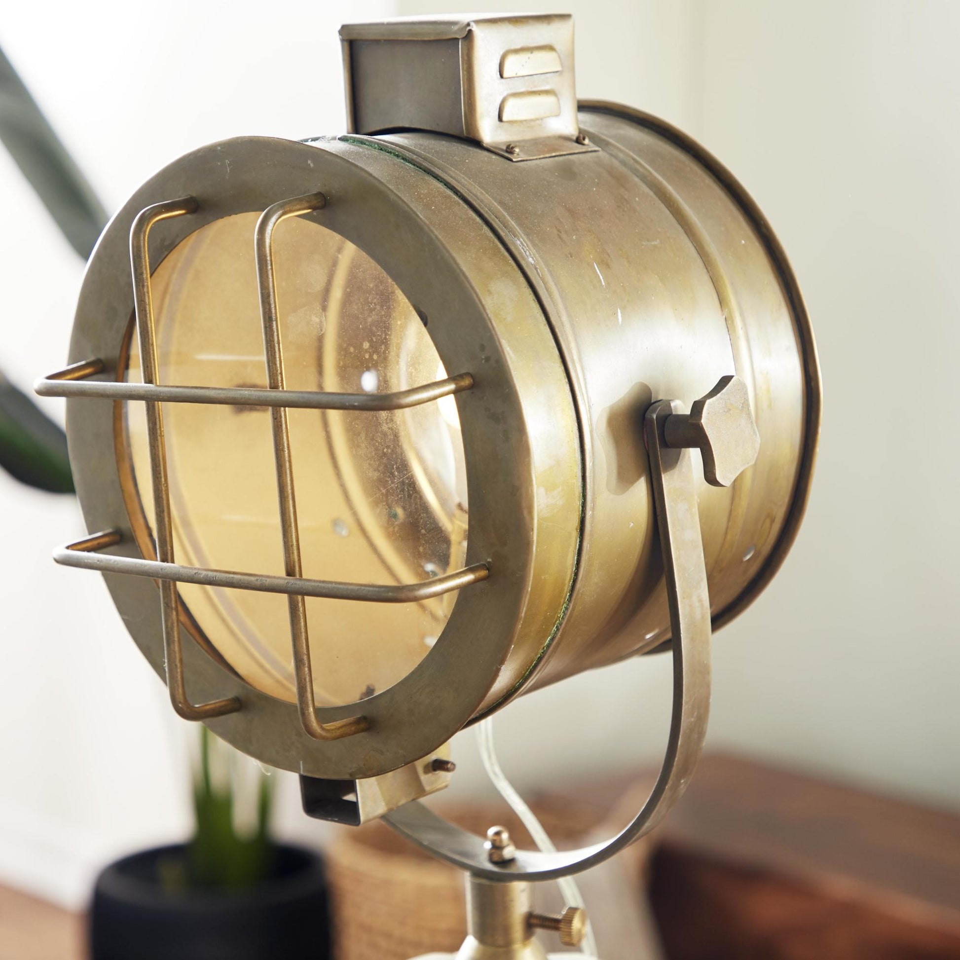 Brown Wood Spotlight Room Floor Lamp