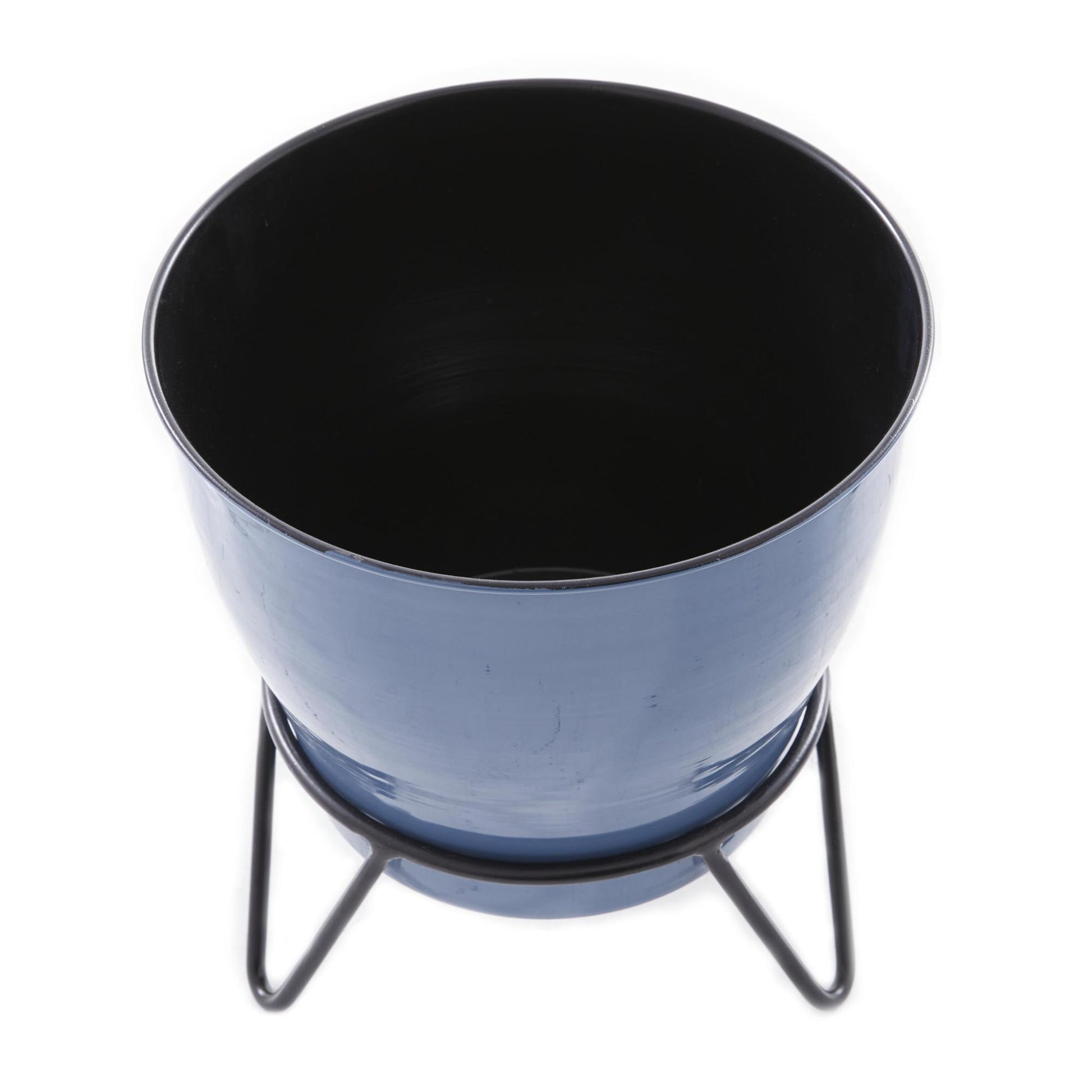 Set of 2 Metal Indoor Outdoor Planter with Removable Stand