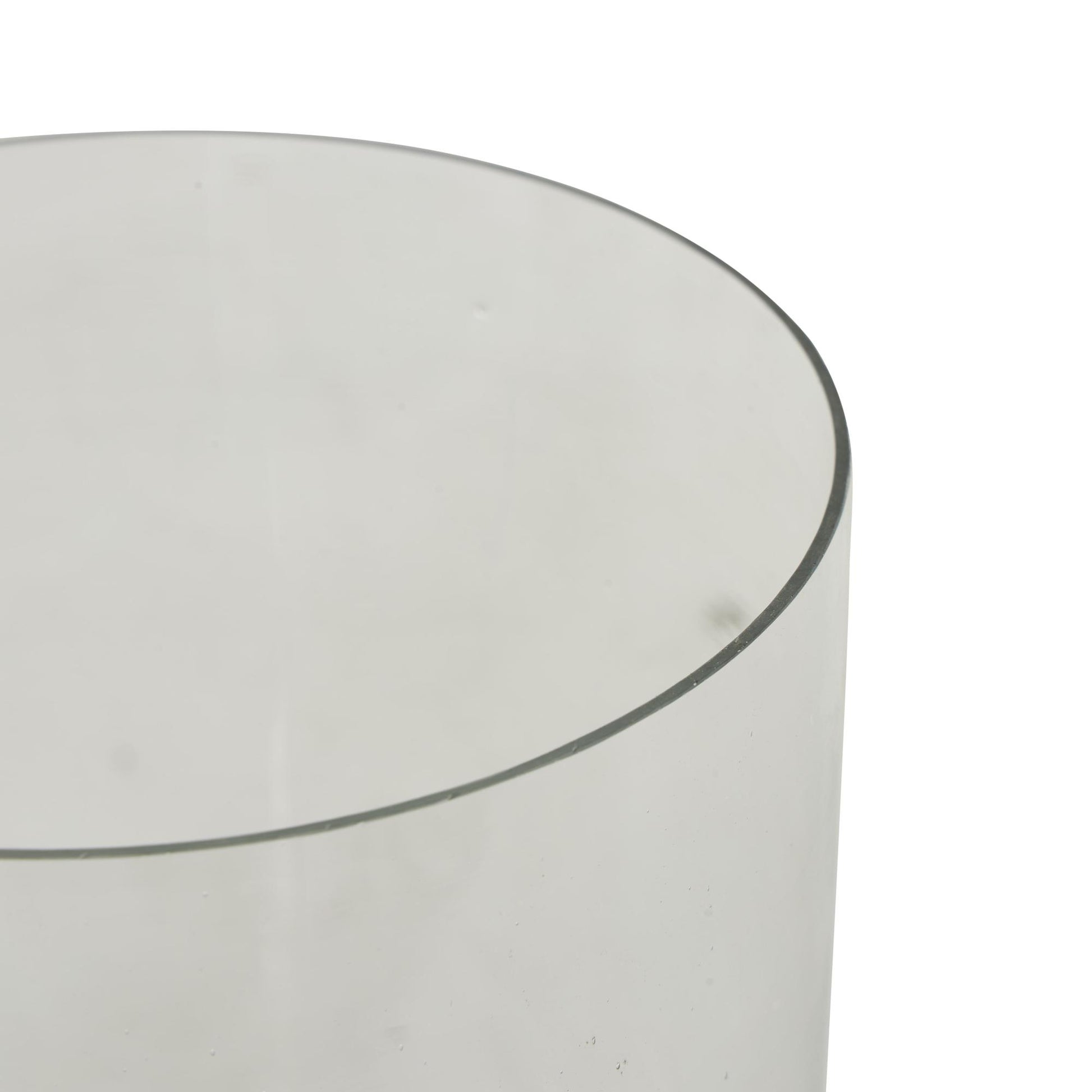 Clear Glass Wide Decorative Vase