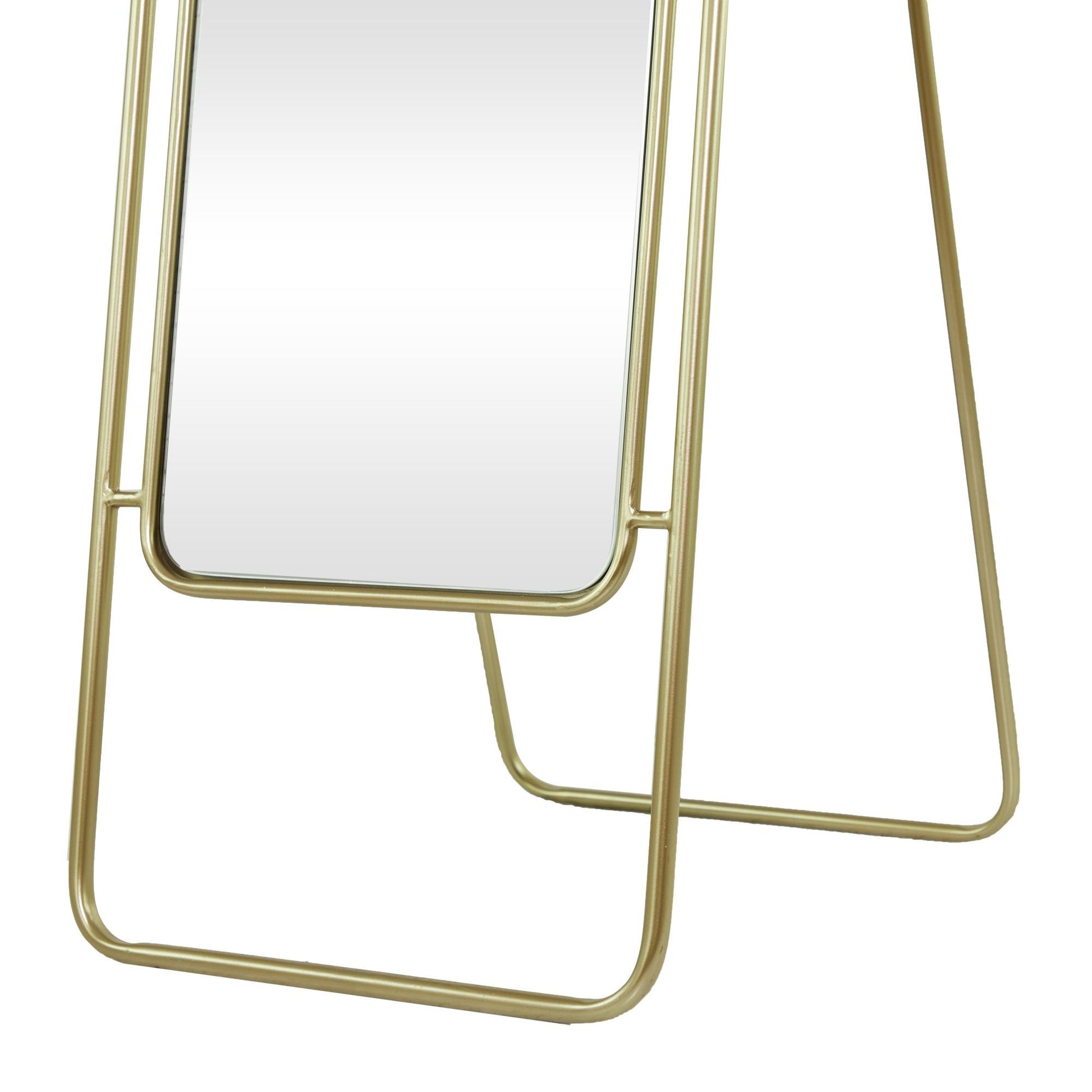 Gold Wood Room Floor Mirror