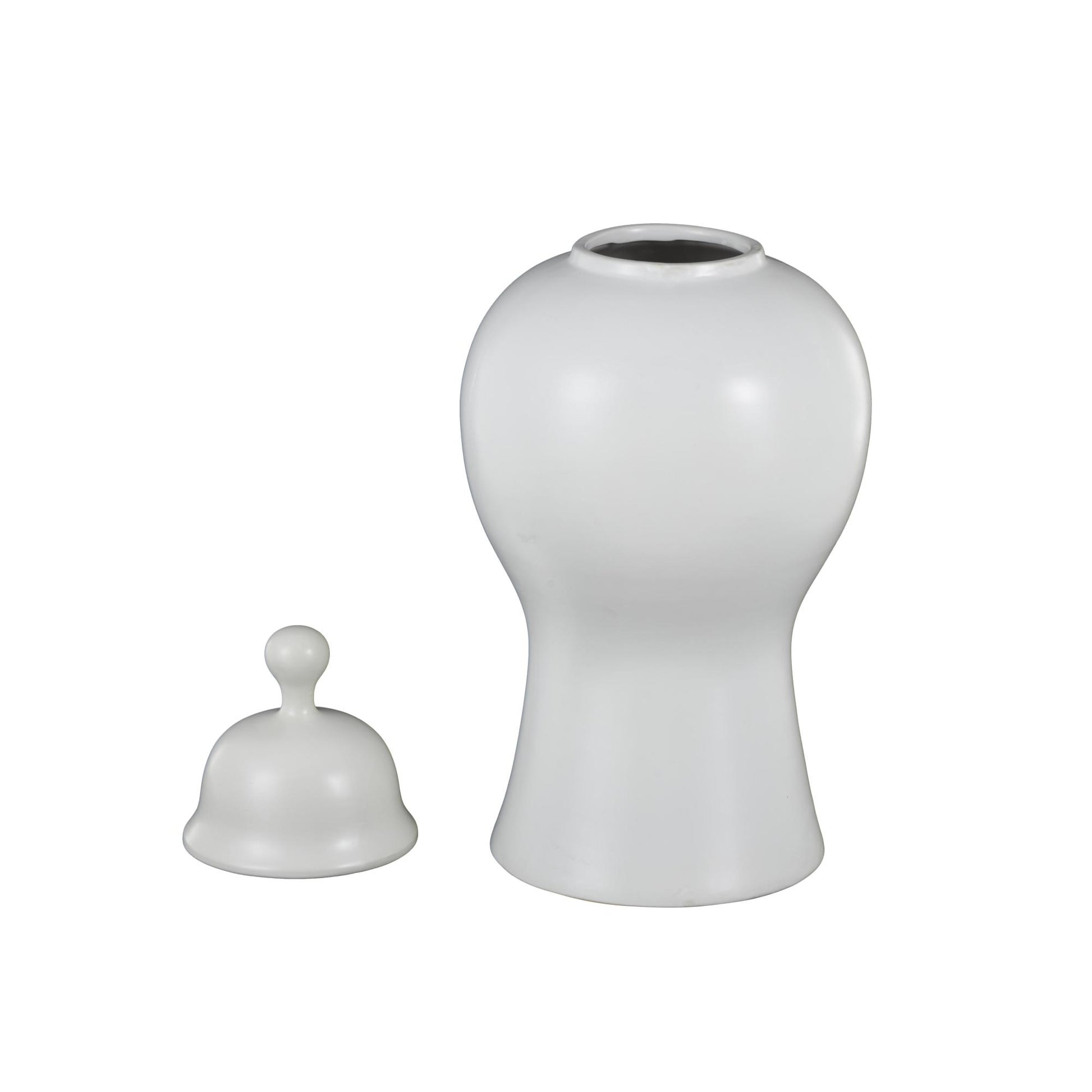 Ceramic Rounded Hourglass Living Room Decorative Jars with Lid and Ball Knob