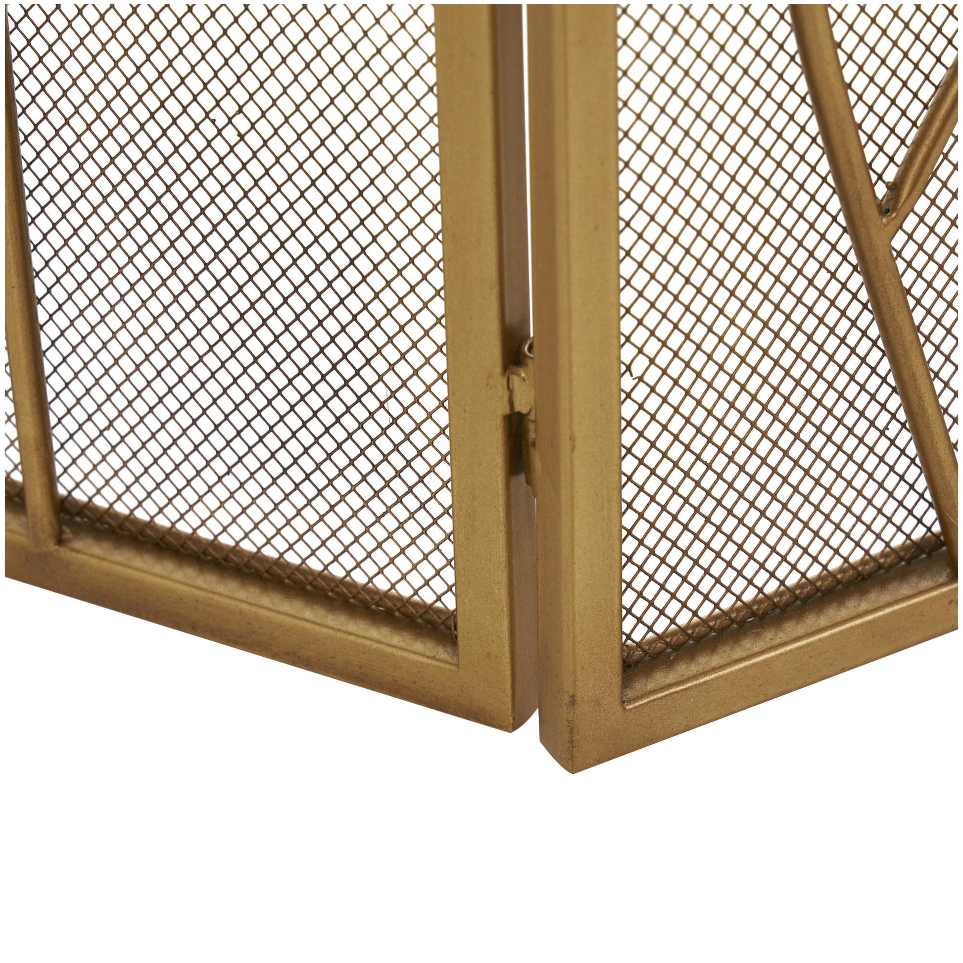 Tree Brass Metal Branch Single Panel Living Room Fireplace Screen with Mesh Netting