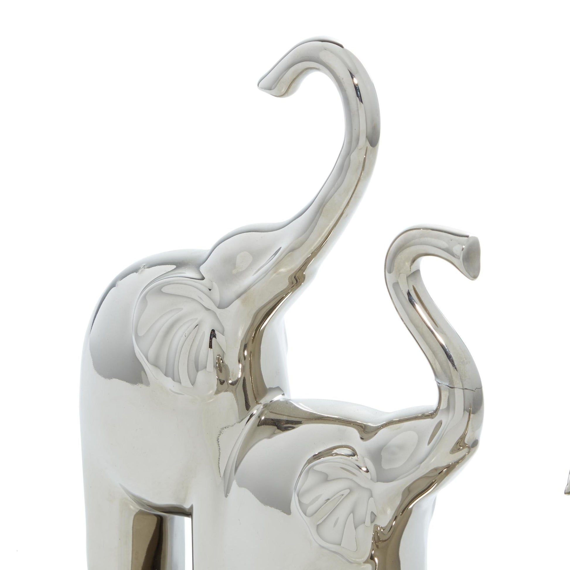 Elephant Silver Ceramic Decorative Sculpture